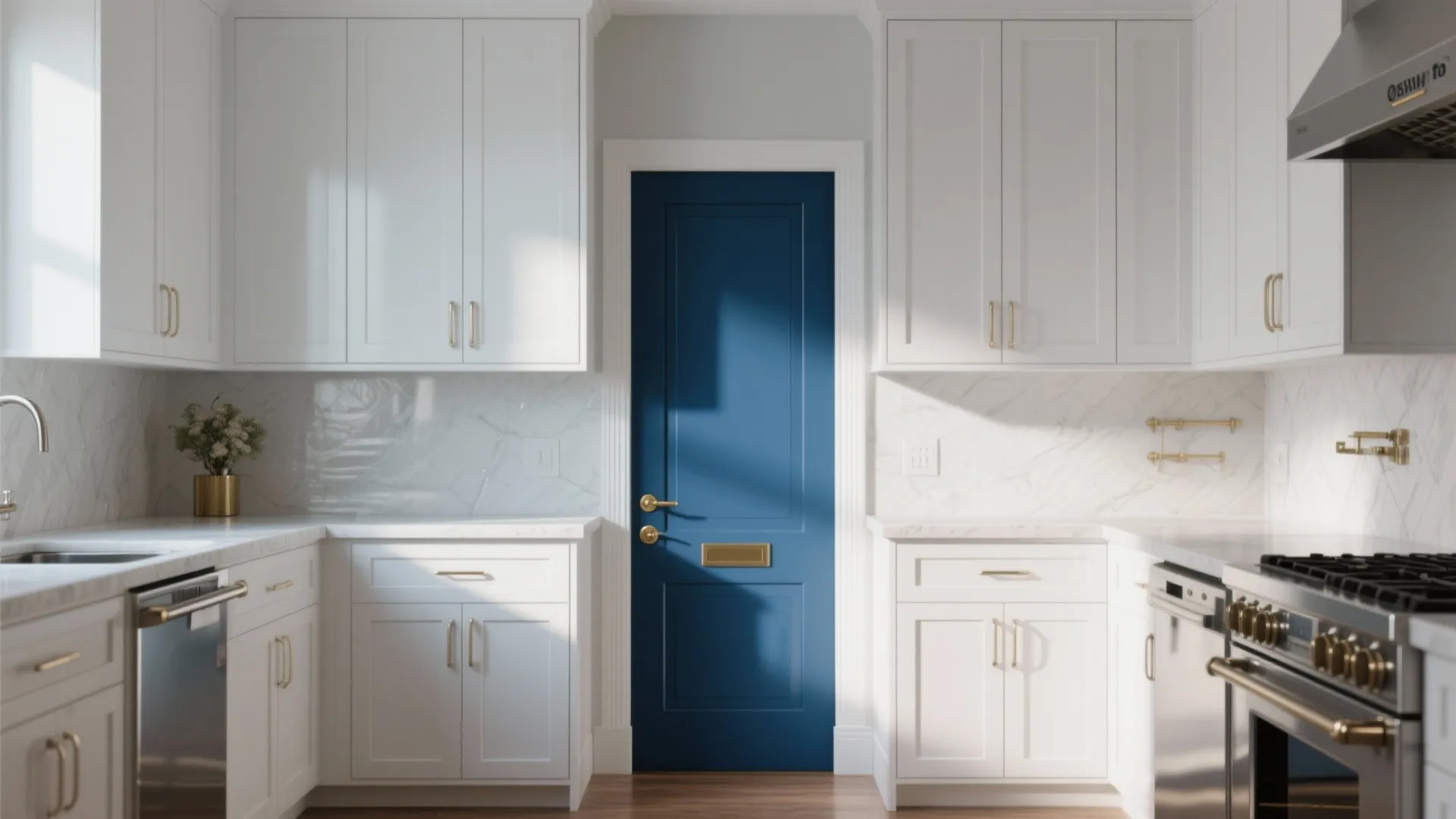 White backdrop with subtle accents