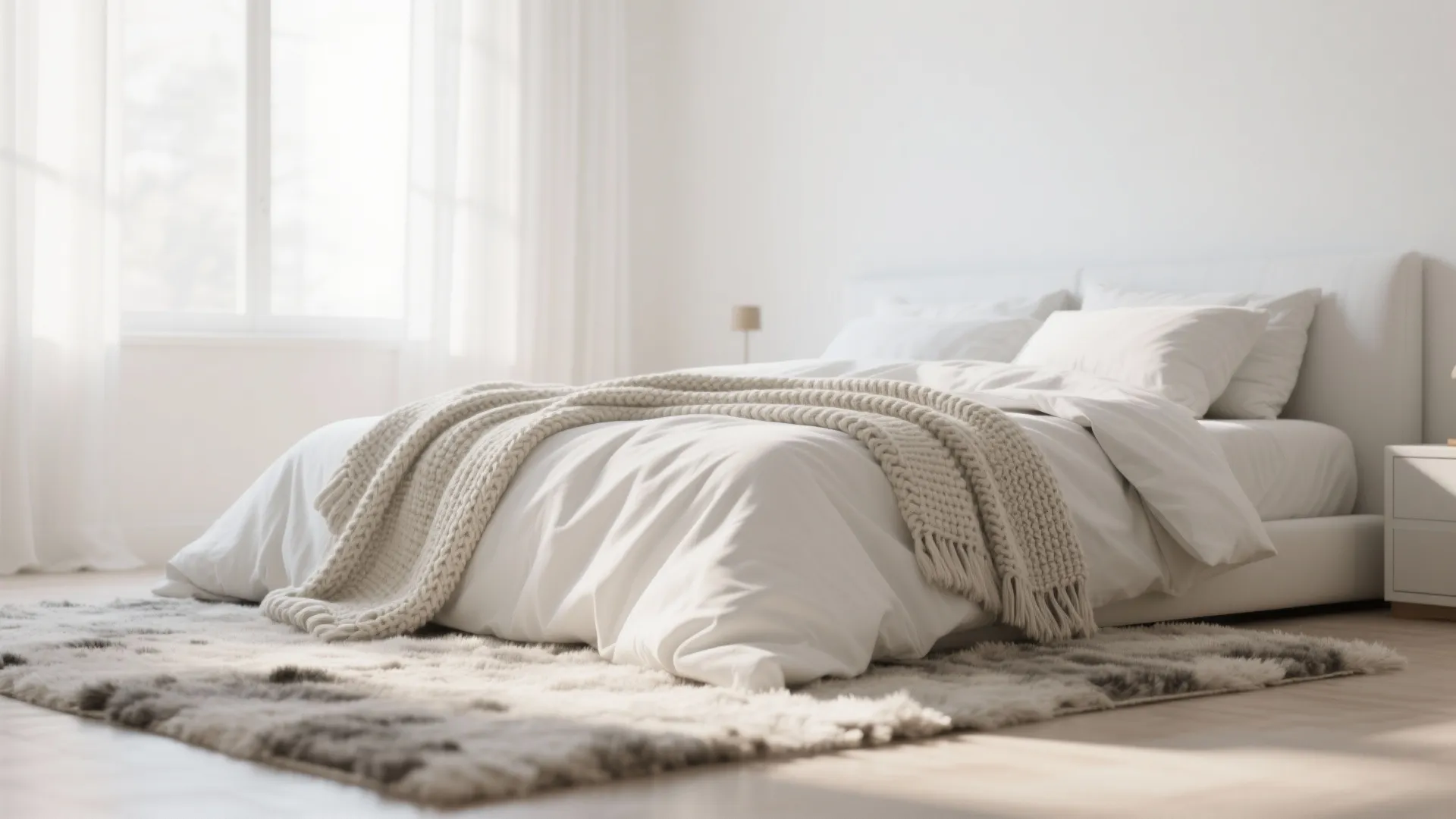 White Bedroom with Layered Textures