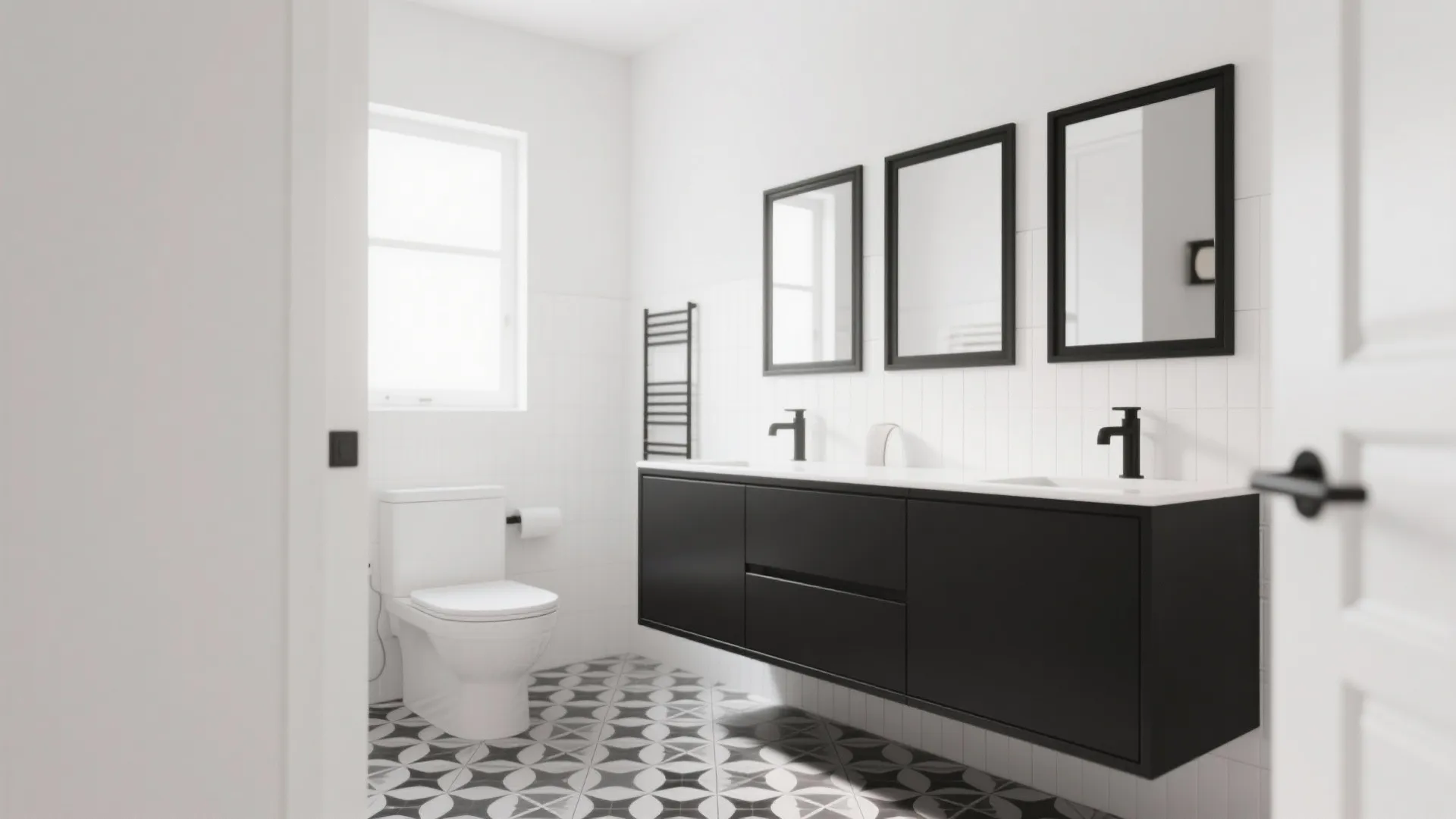 2. Crisp White With Black Accents