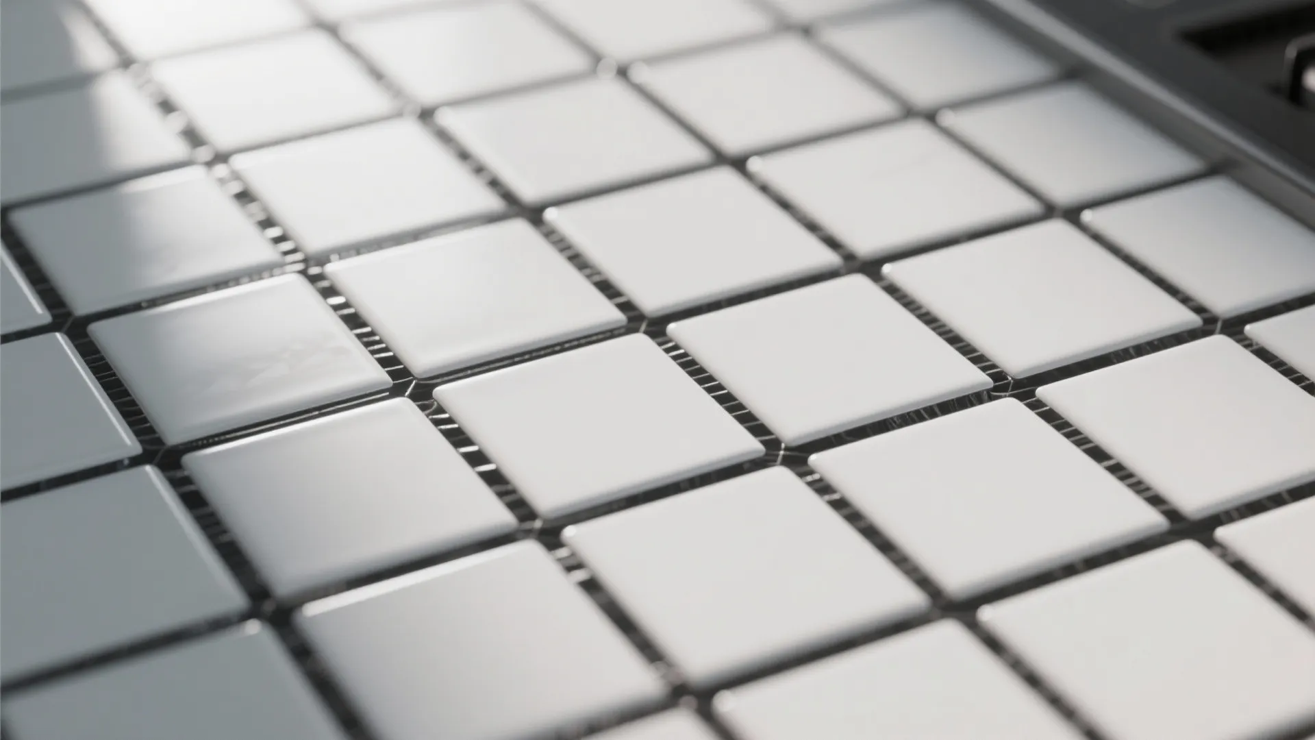 7. White Tiles with Black Inlay