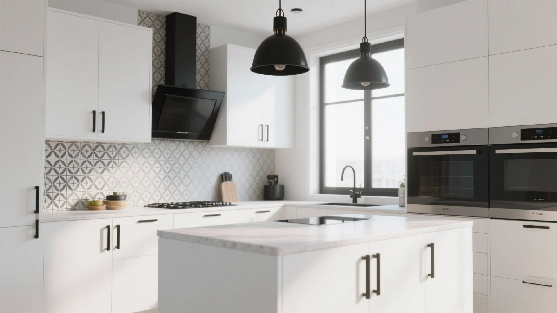 4. Crisp White with Black Accents