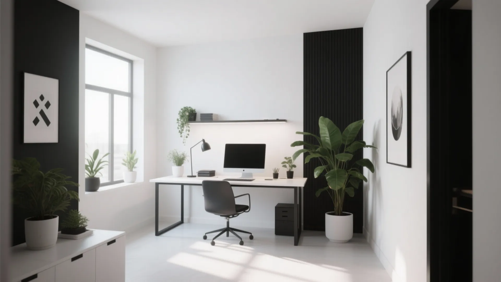 3. Crisp White with Black Accents