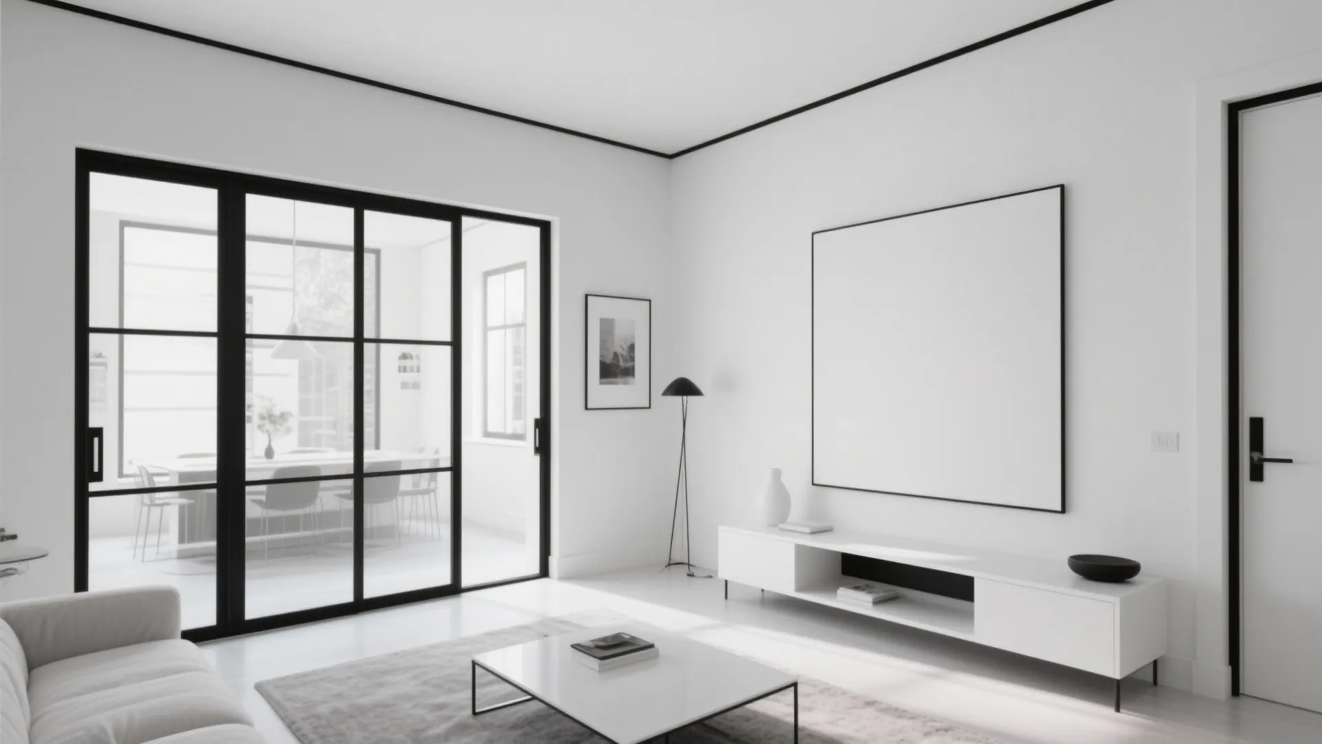 7. White Walls with Black Trim