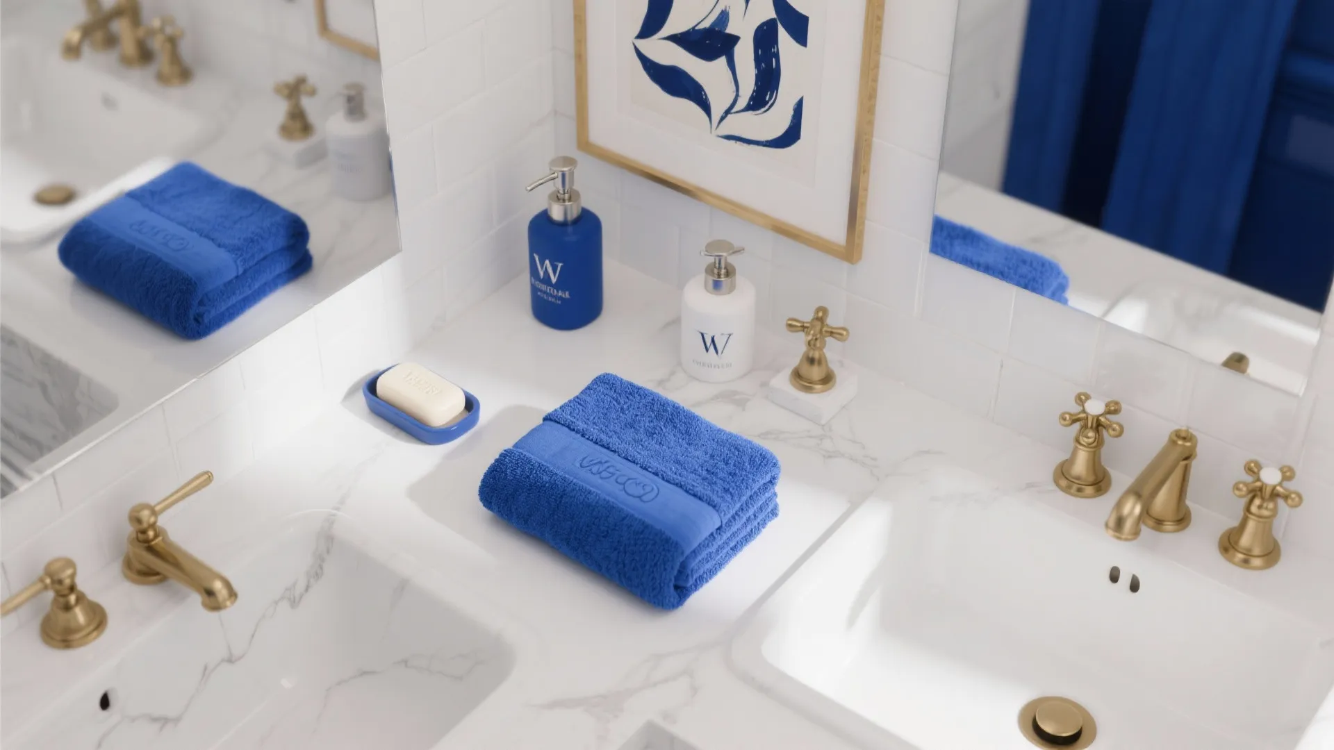 2. White Base with Blue Accents