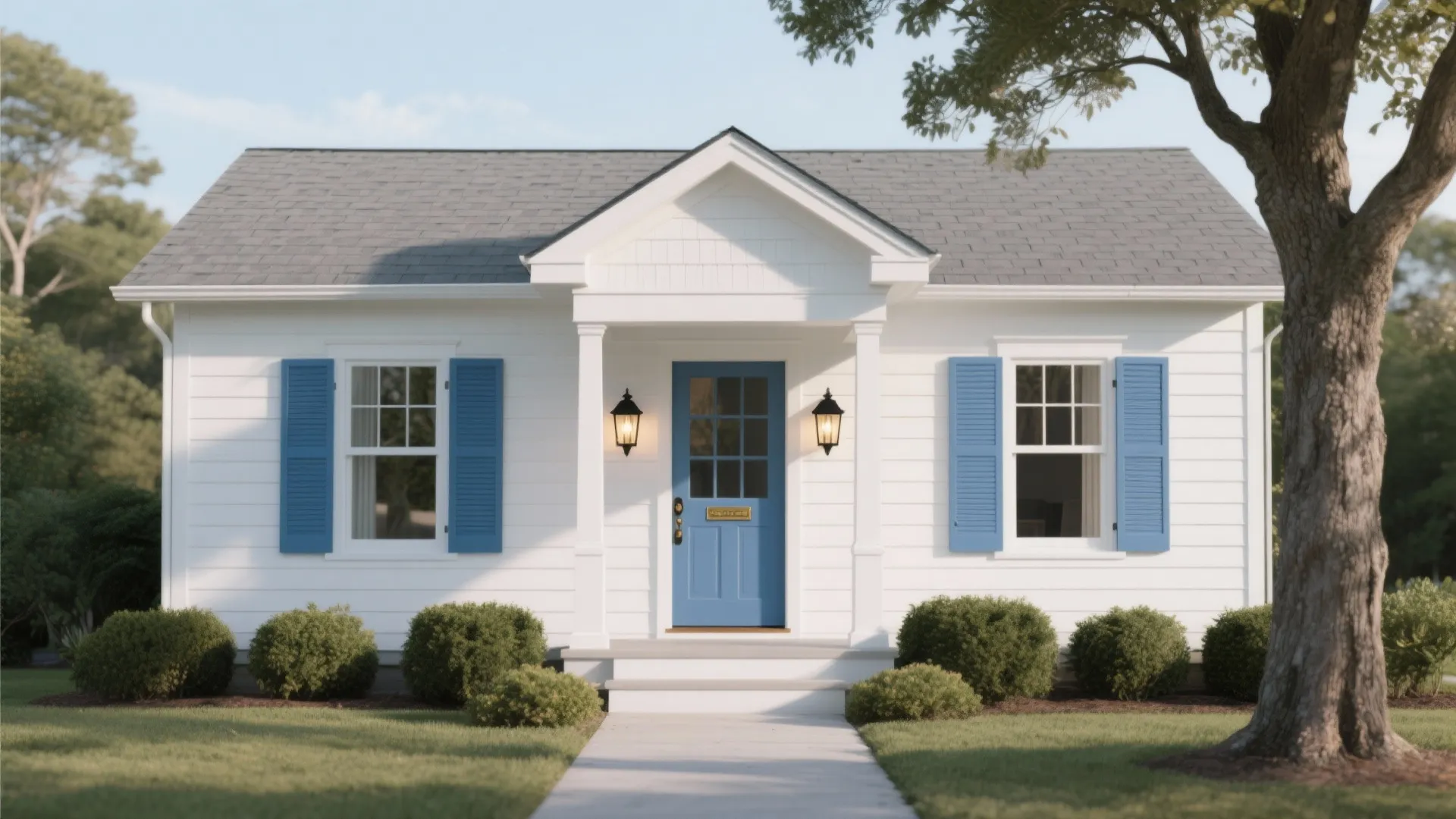 Small White House Blue Shutters: Timeless Design Inspiration: 1 Minute to Transform Your Space with Classic Charm