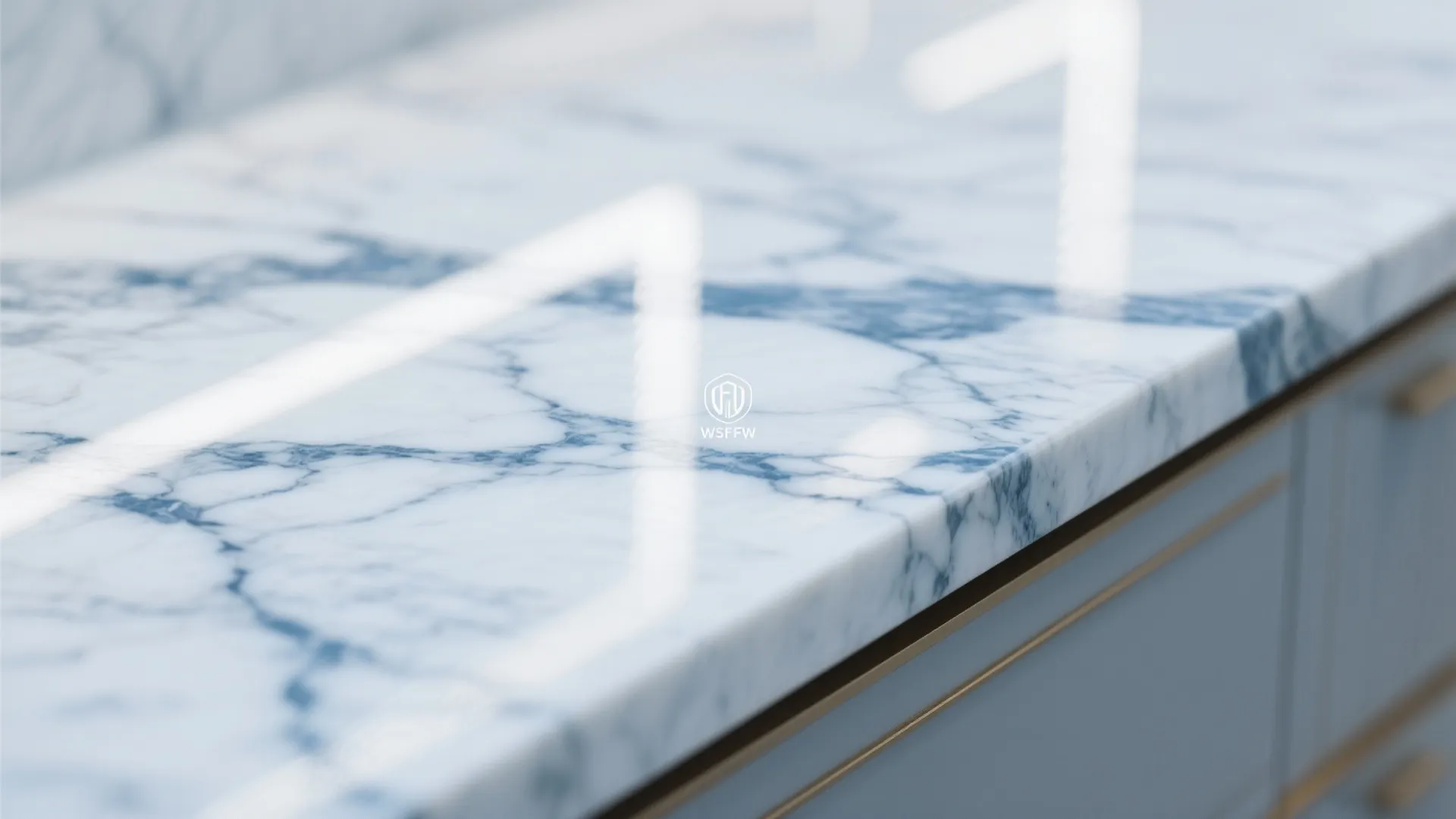 7. White Countertops with Blue Veining