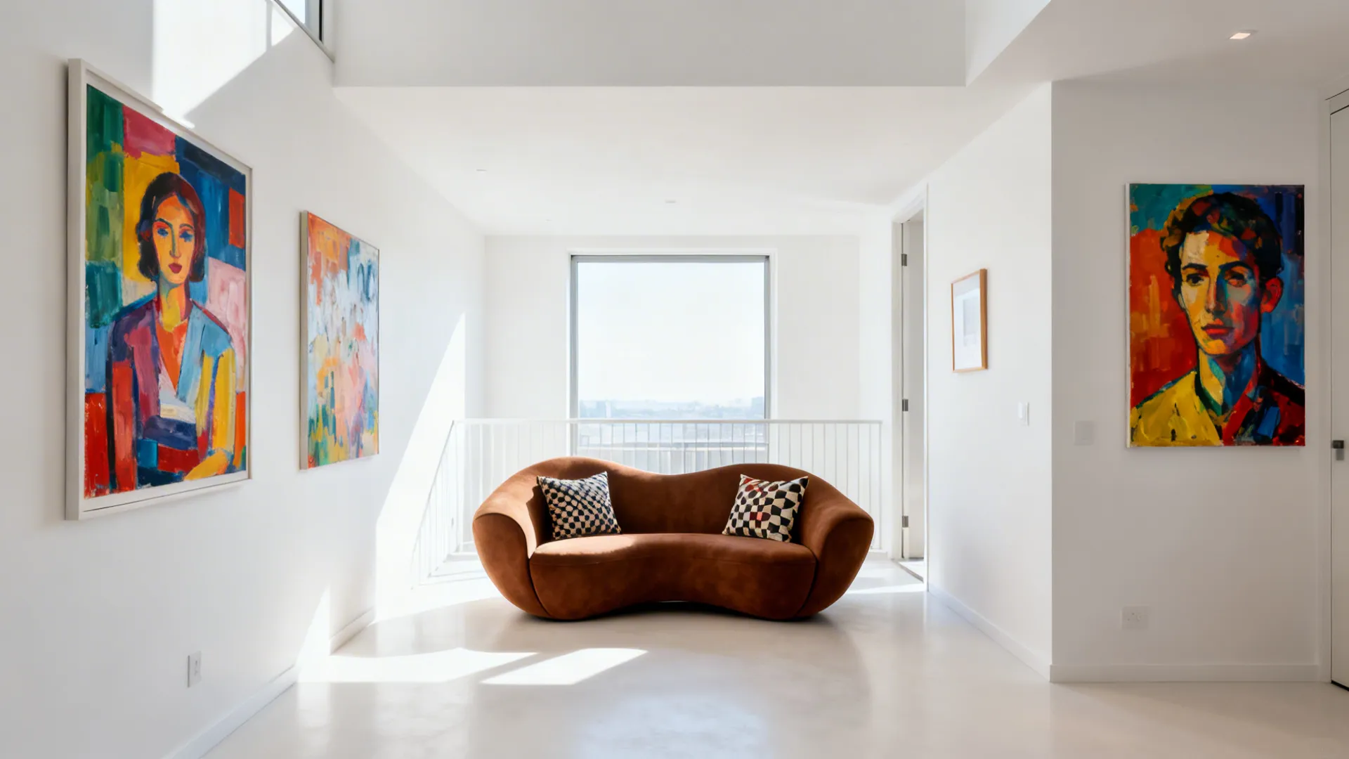 5. Crisp White with Bold Accent Pieces