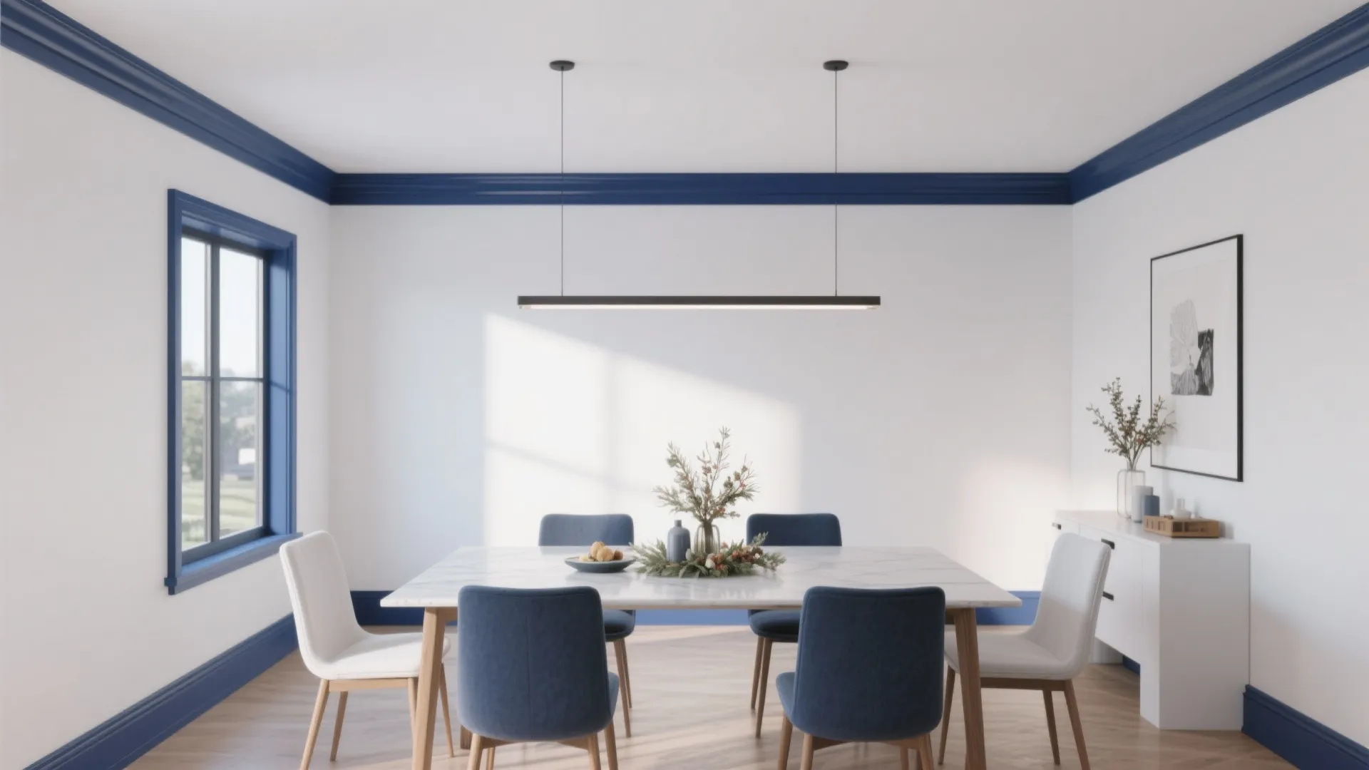 Crisp White with Bold Trim