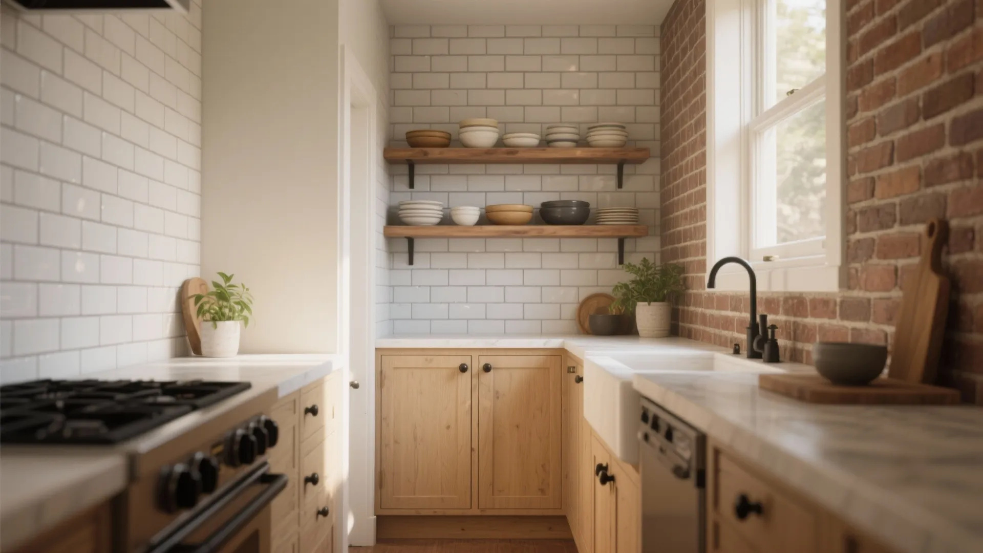5 White Brick Backsplash Ideas: Small kitchen, big personality: five white brick backsplash inspirations I swear actually work