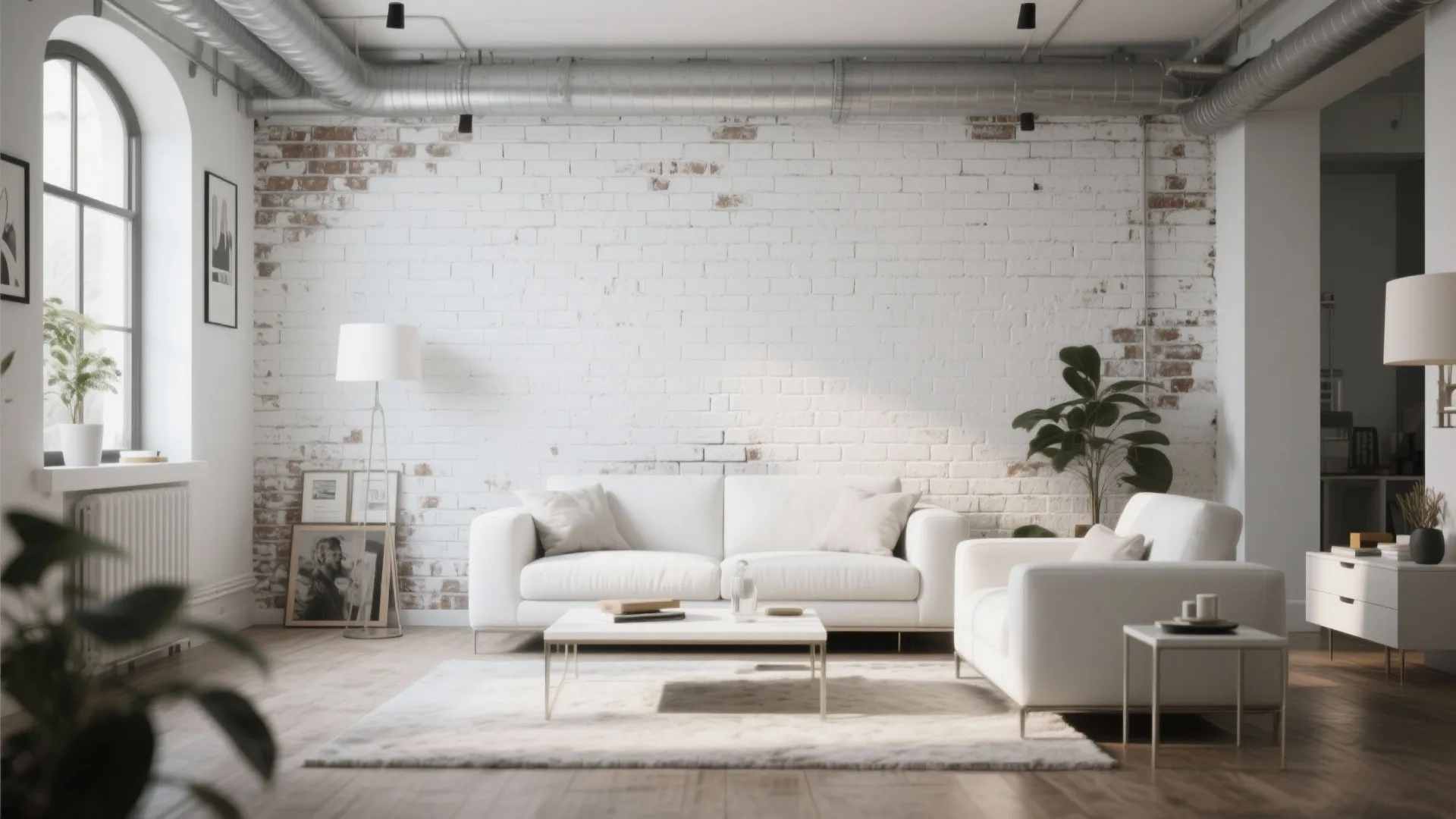 9. White Brick or Stone Accent Wall