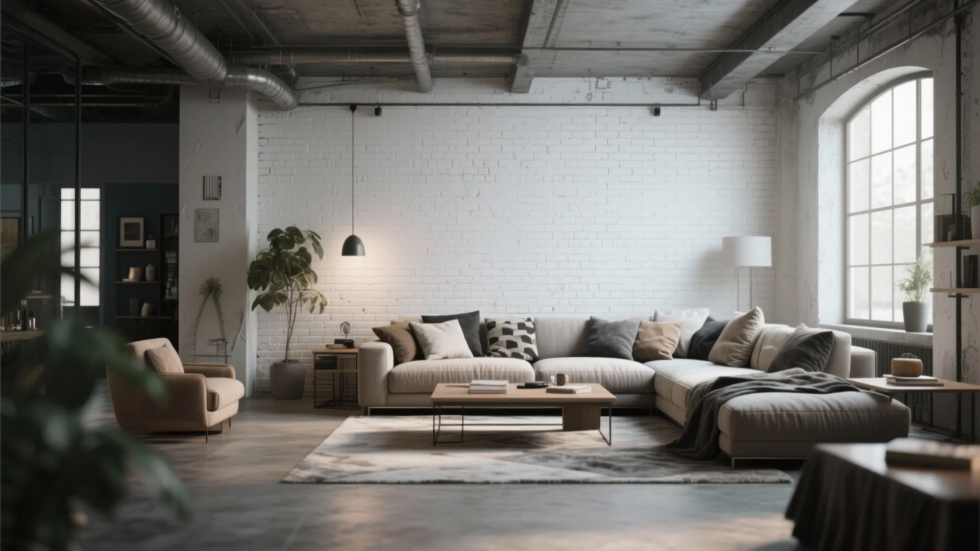 6. White Brick Accent Wall