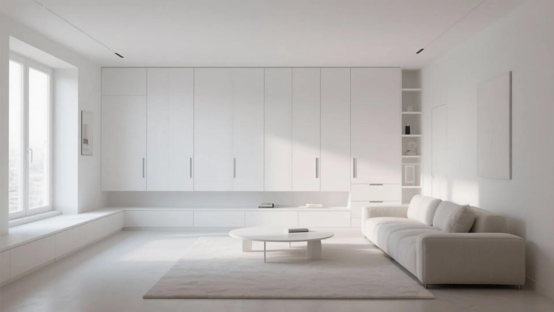 4. Built-In White Storage Walls