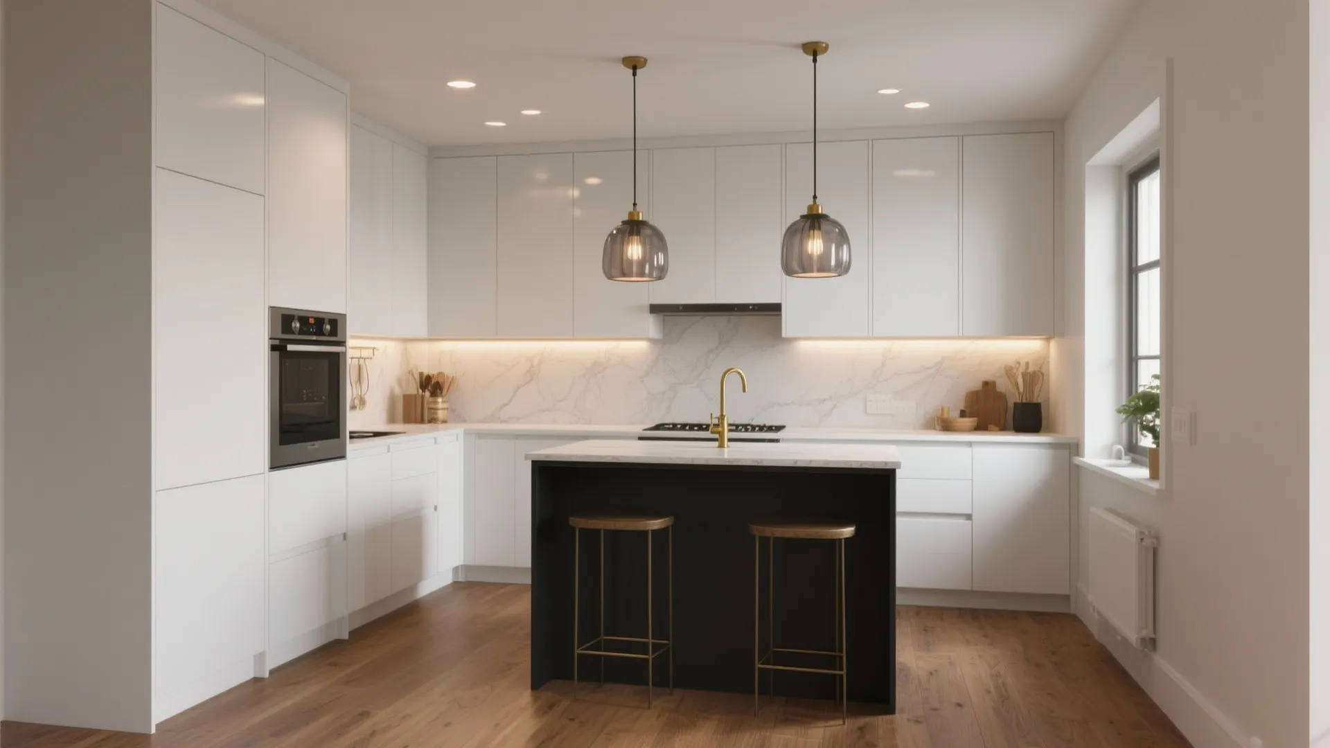 5 Bright Ideas for White Cabinets + Black Island