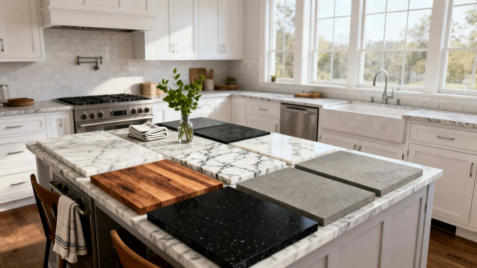 5 White Kitchen Cabinet Countertop Ideas