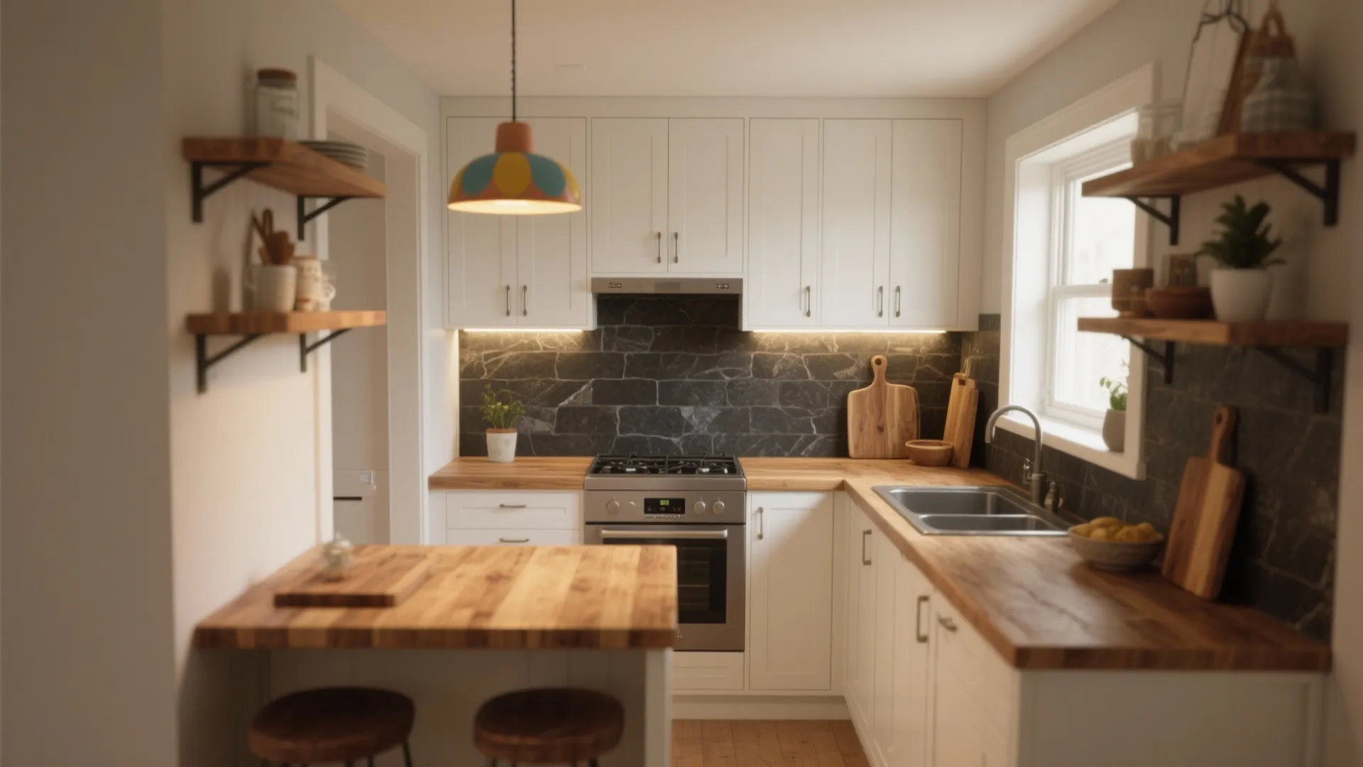 5 Ideas for White Kitchen Cabinets & Dark Counters: Creative small-space solutions for pairing white cabinets with dark countertops