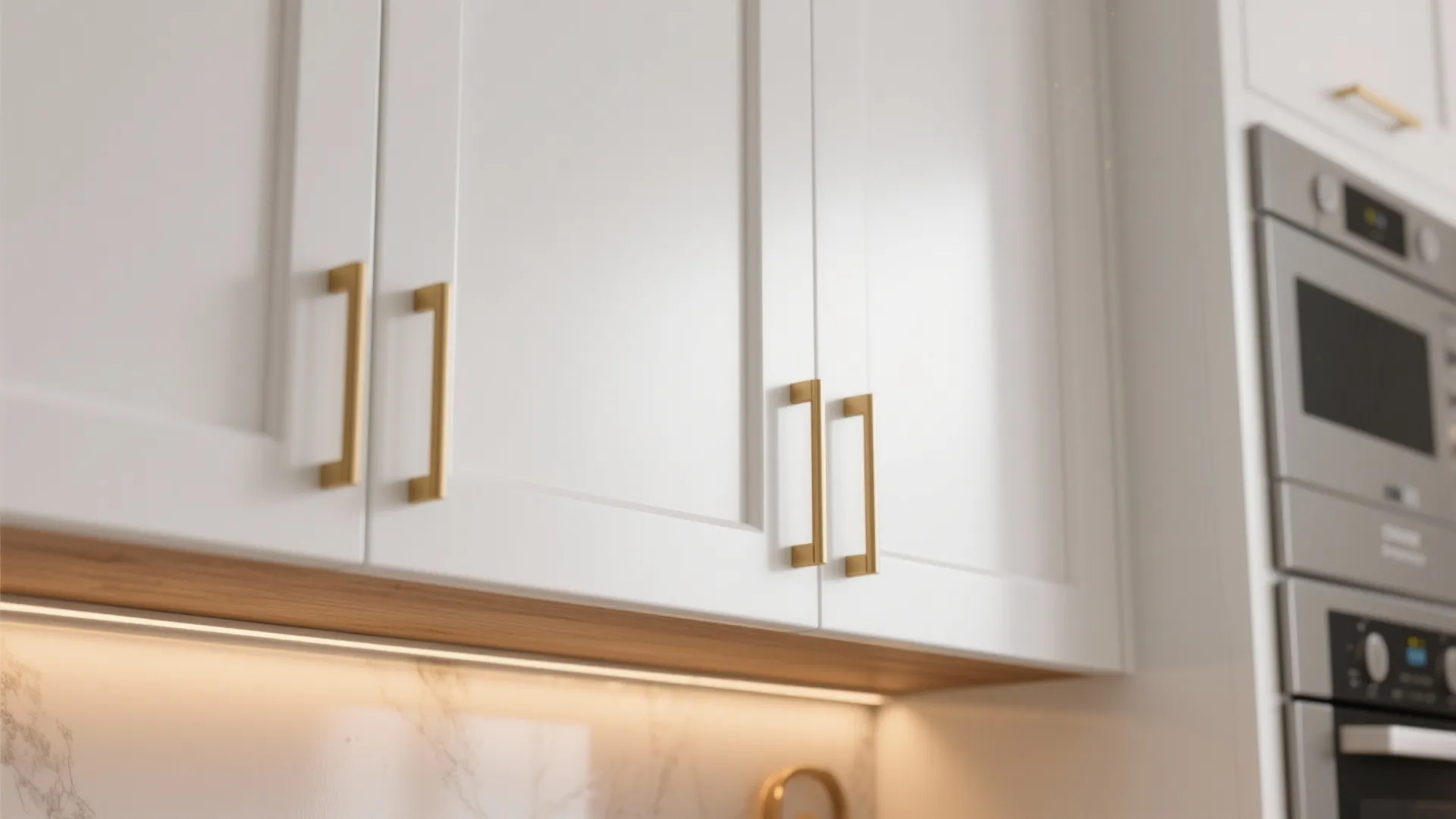 1. Keep the cabinets crisp white to widen the space