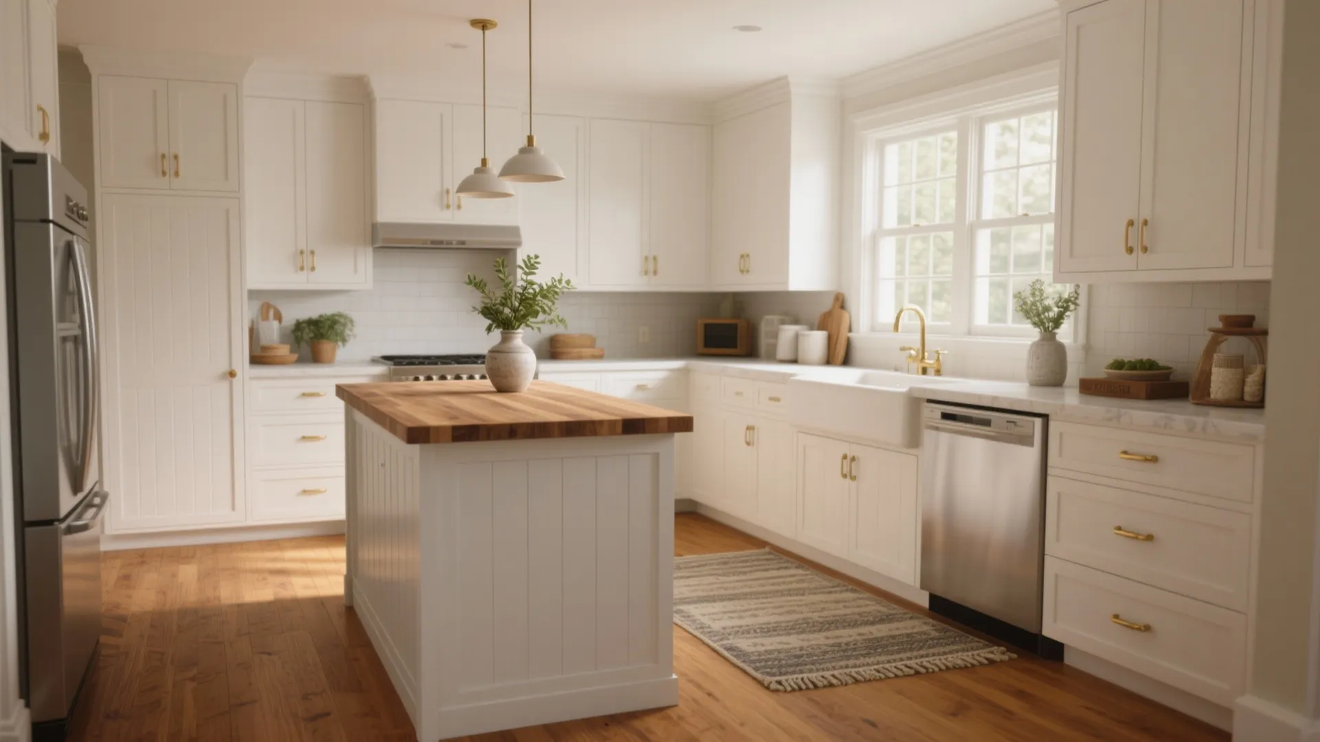 5 Bright Ideas for White Kitchen Cabinets with Wood Floors: How I paired white cabinets with wood floors to make small kitchens feel luxe and lived-in