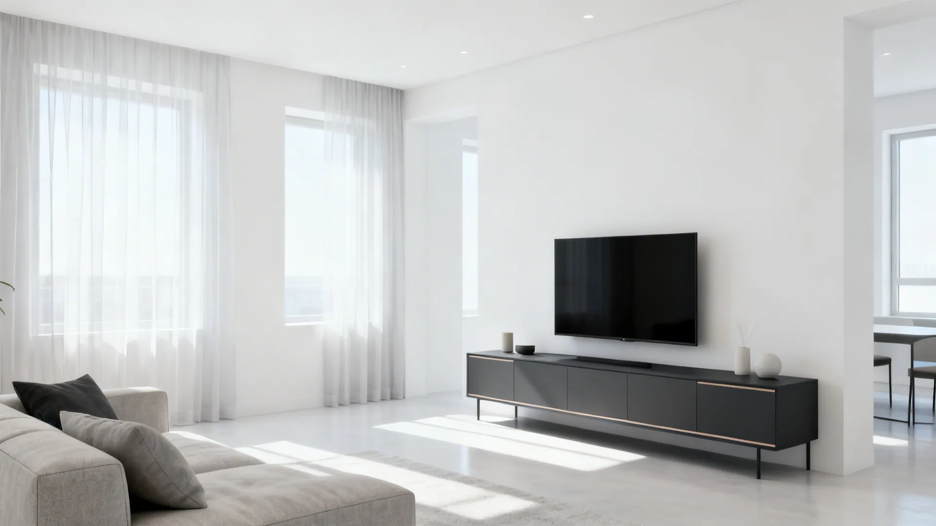 3. Crisp White + Soft Black