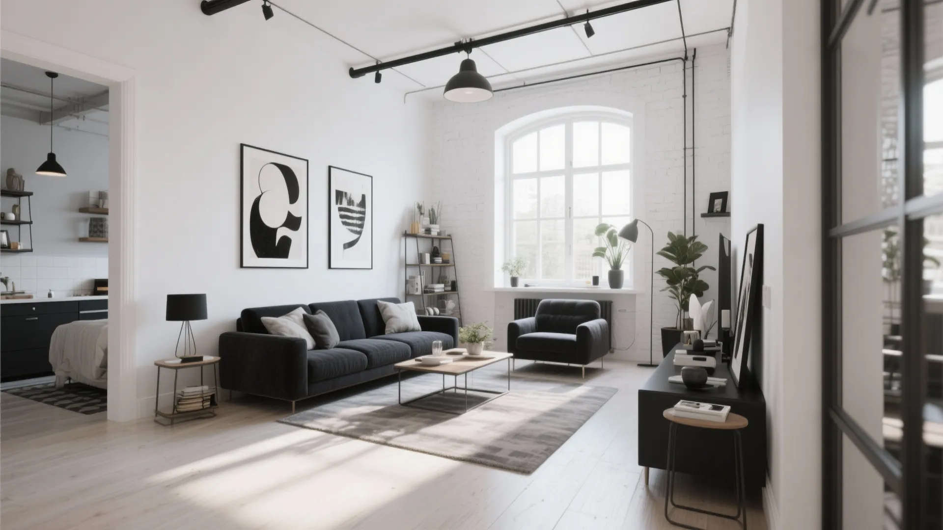 Classic White with High-Contrast Accents