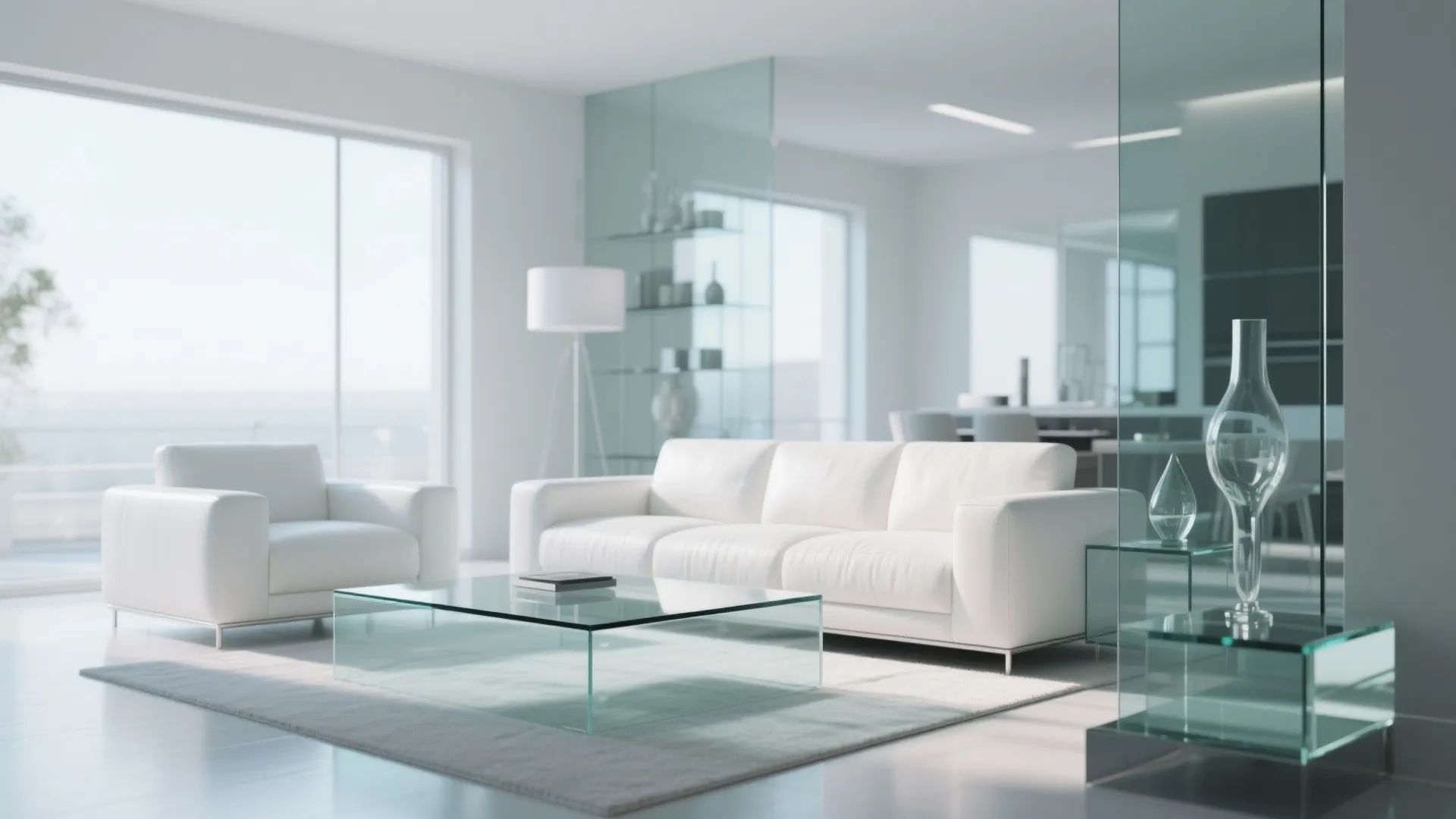 3. Glass Accents for Lightness