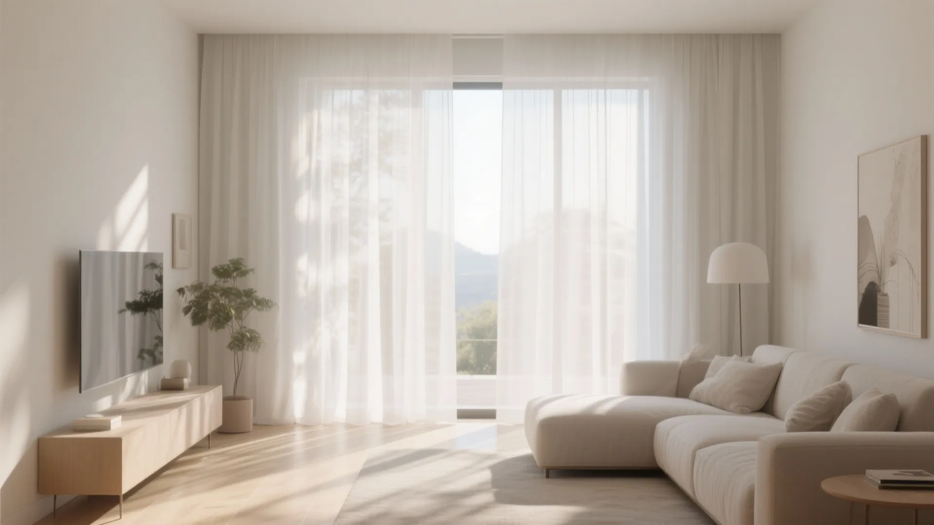 6. White Curtains for Airiness
