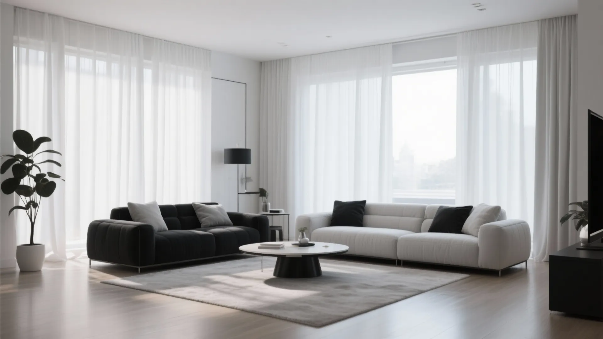 9. White Curtains for Airiness