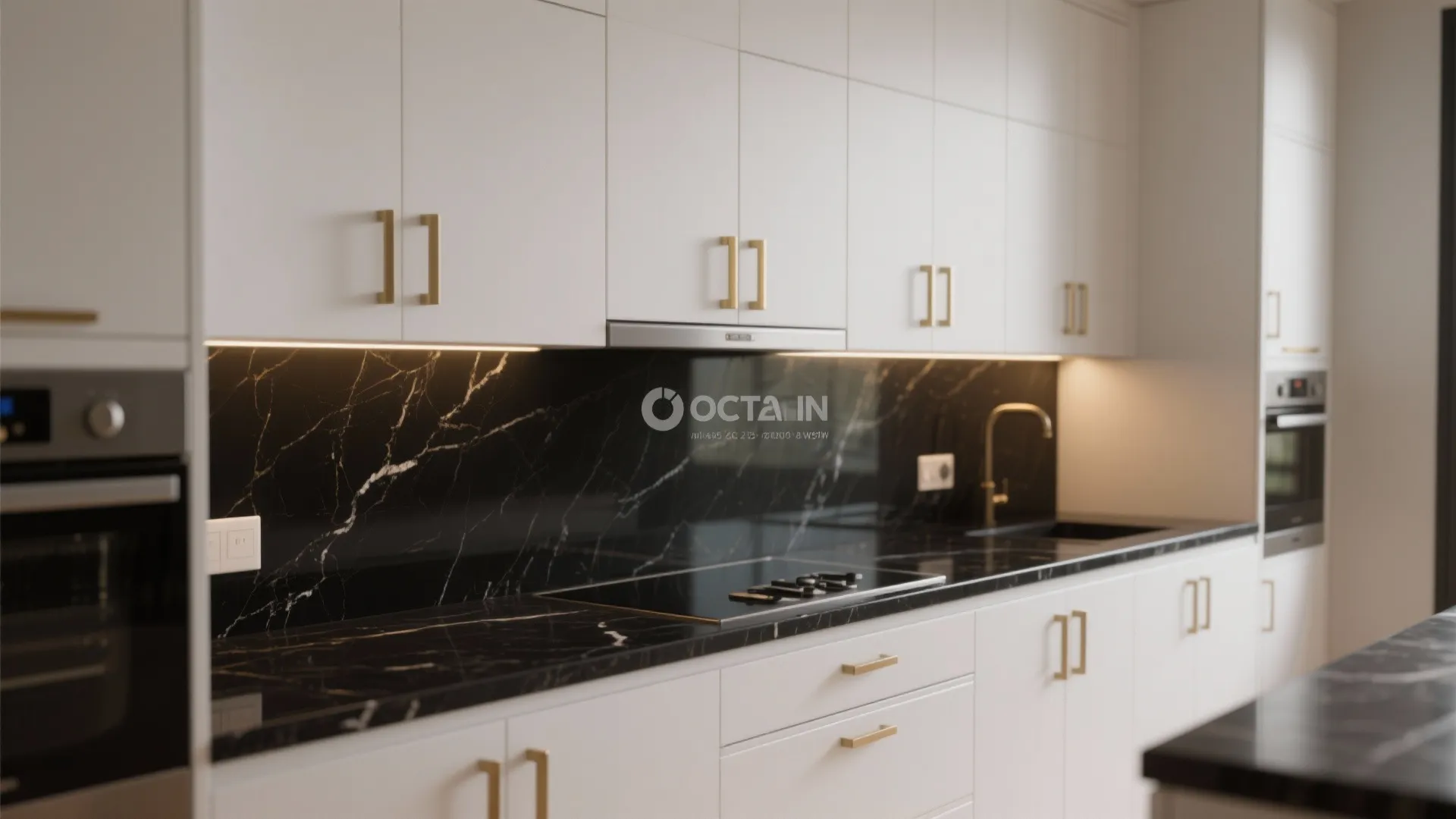 2. Contrast with dark countertops and hardware