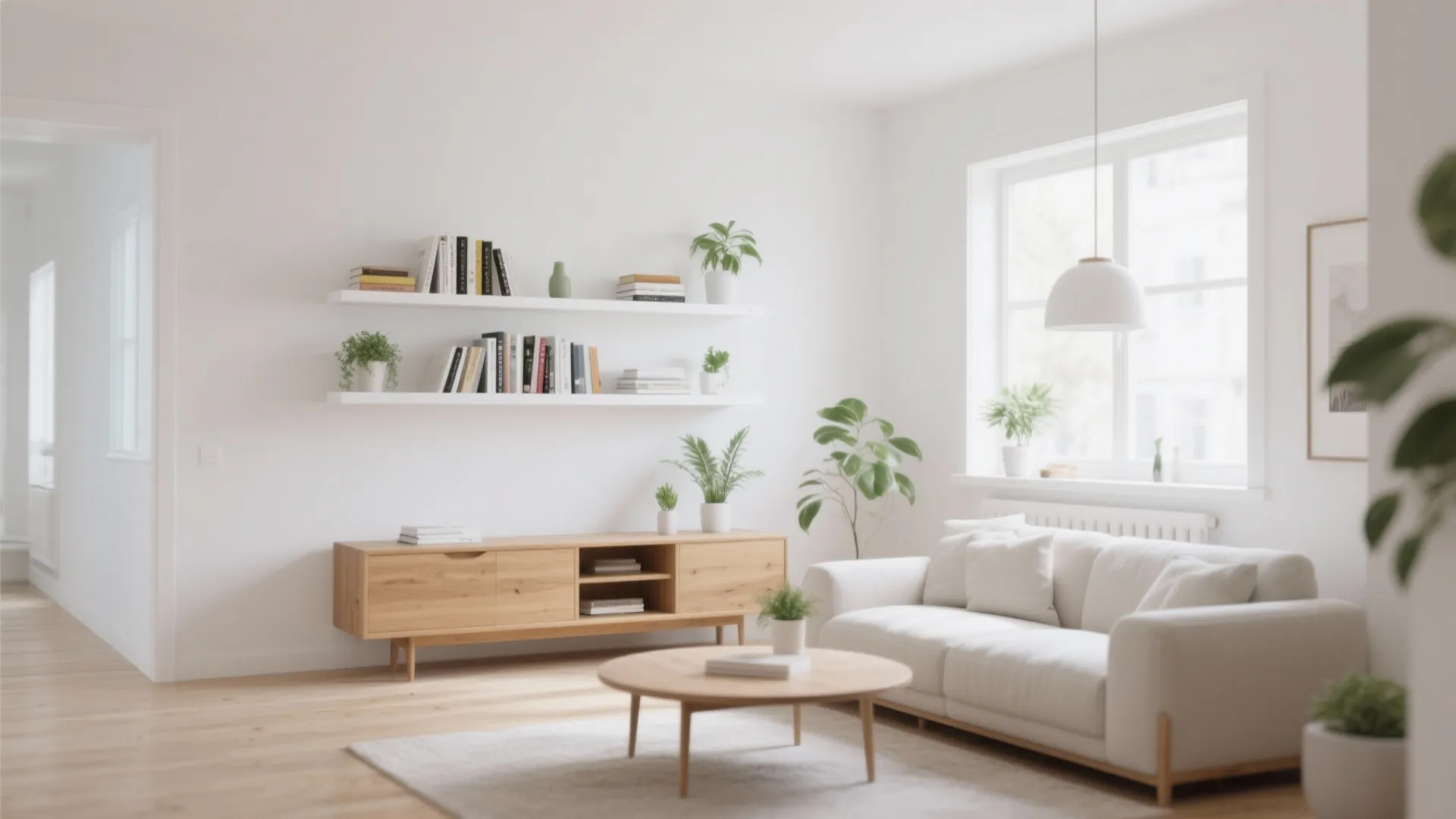 Minimalist White Floating Shelves