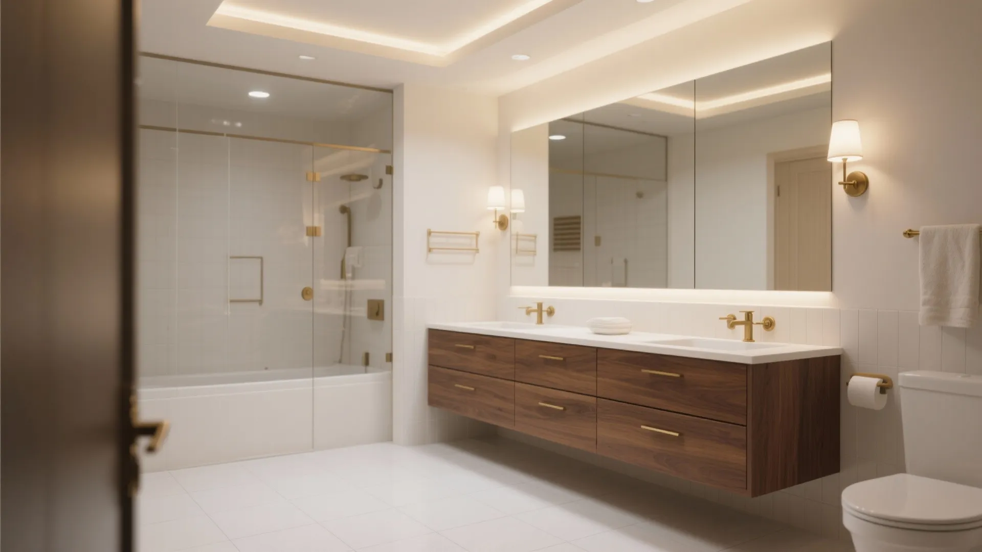 5) Warmth with wood accents and layered lighting