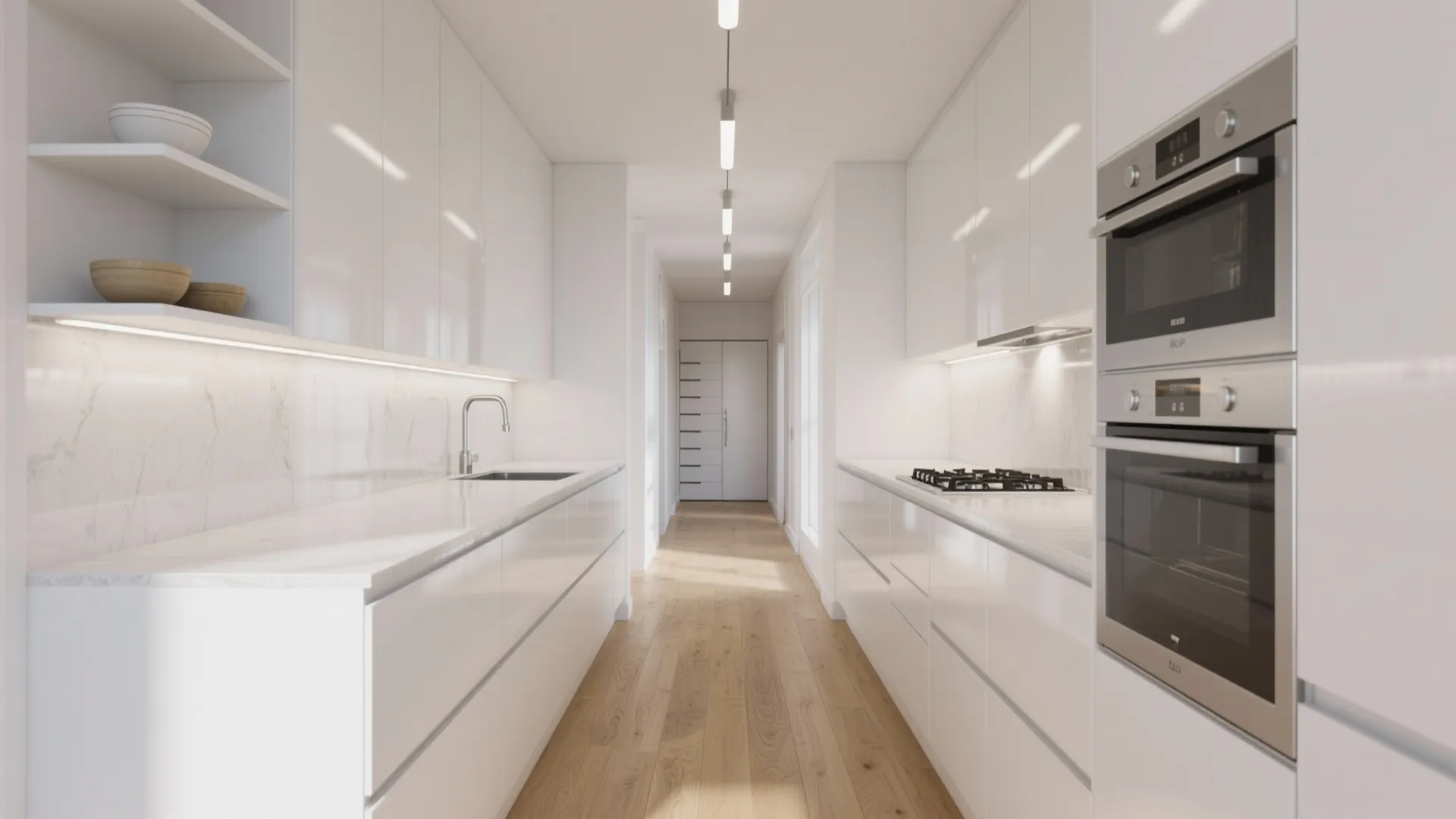 5 Fresh Ideas for a White Galley Kitchen: Compact galley kitchen ideas that maximize light, storage, and flow