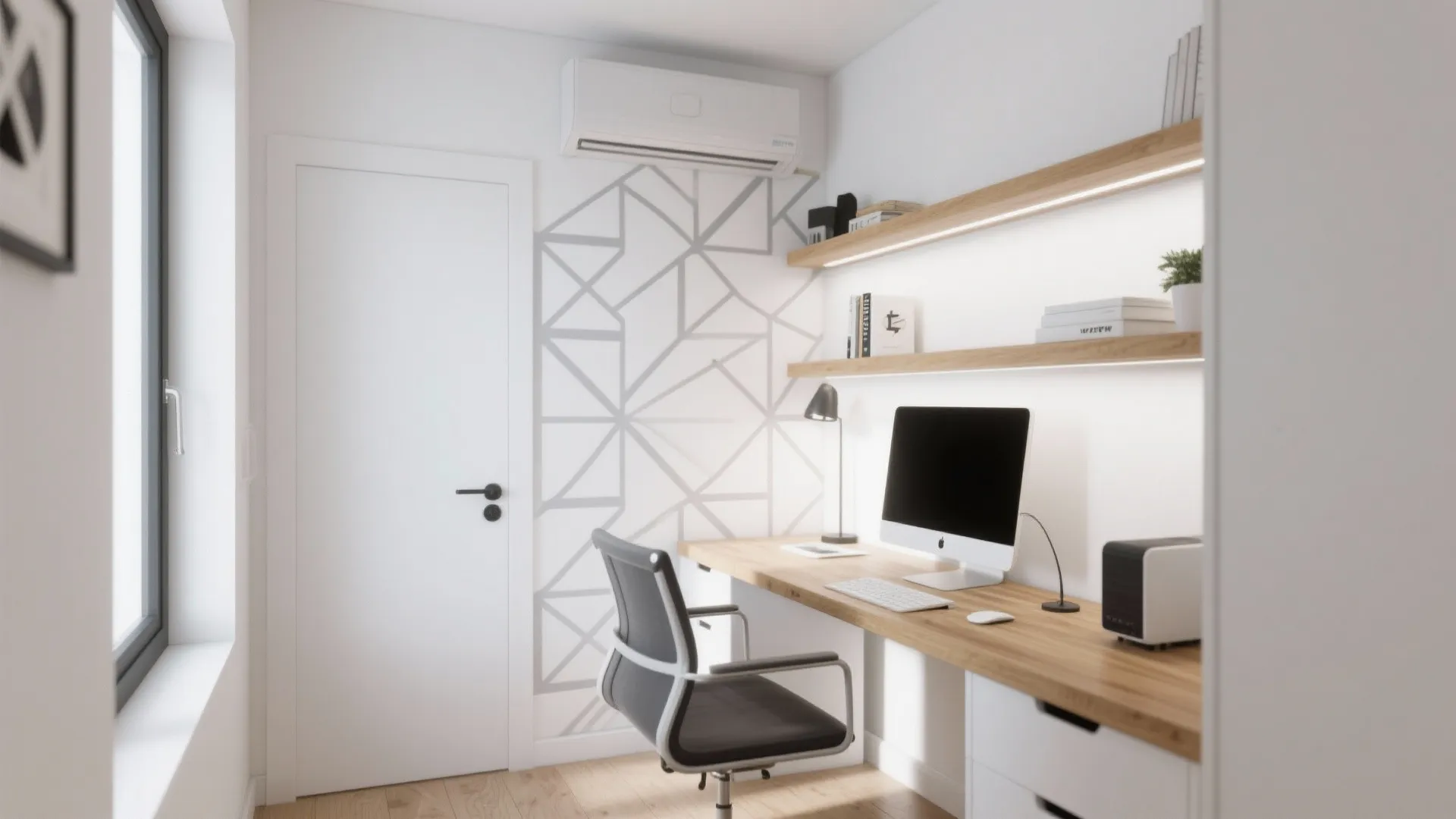 Crisp White with Geometric Patterns