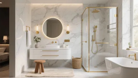 5 Luxury White & Gold Bathroom Ideas