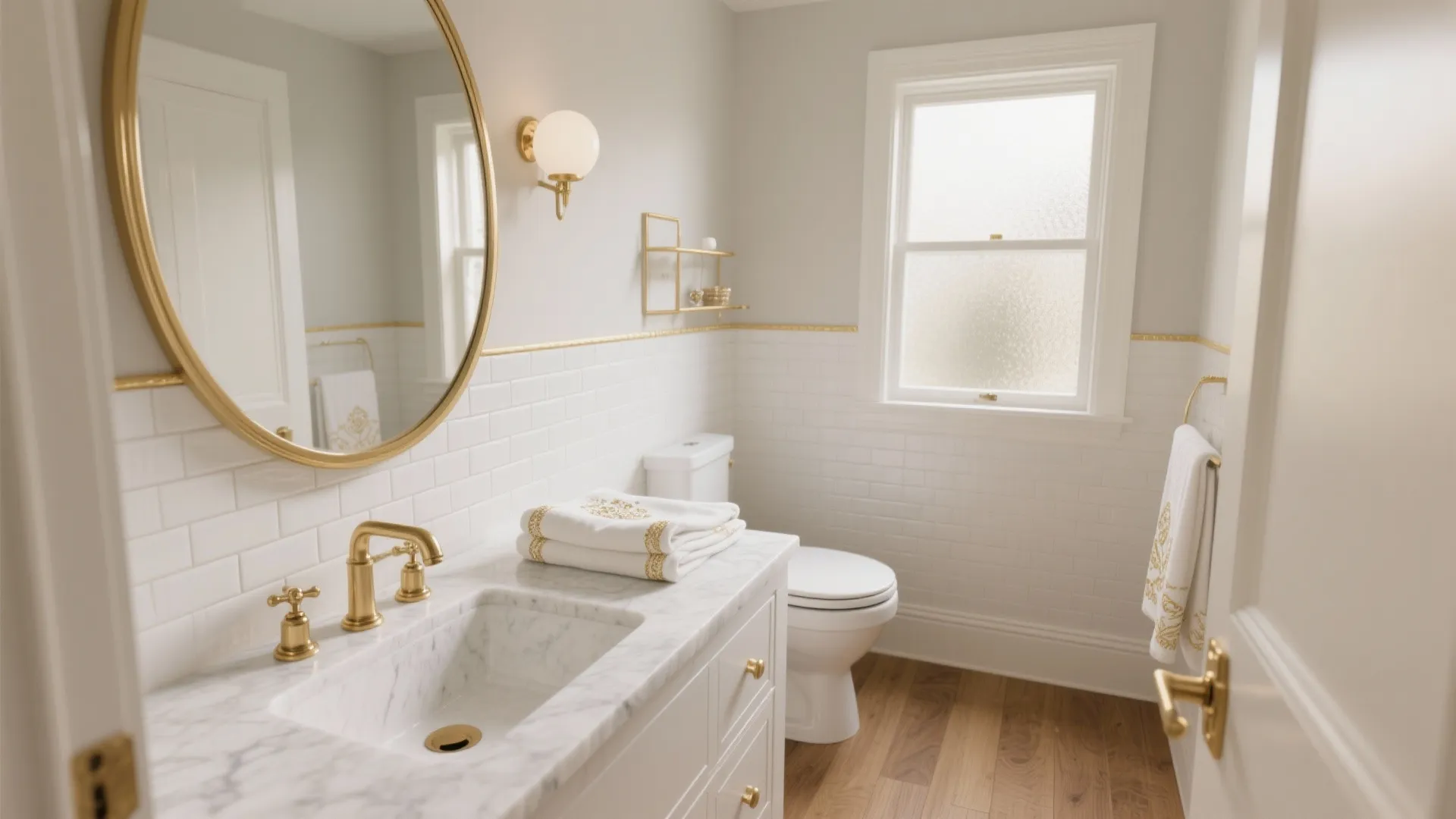 5 Bright Ideas for White and Gold Bathroom Accessories: How I use white and gold accents to make small bathrooms feel luxe and lived-in