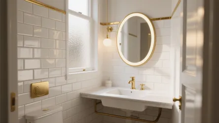 5 White and Gold Tile Bathroom Ideas