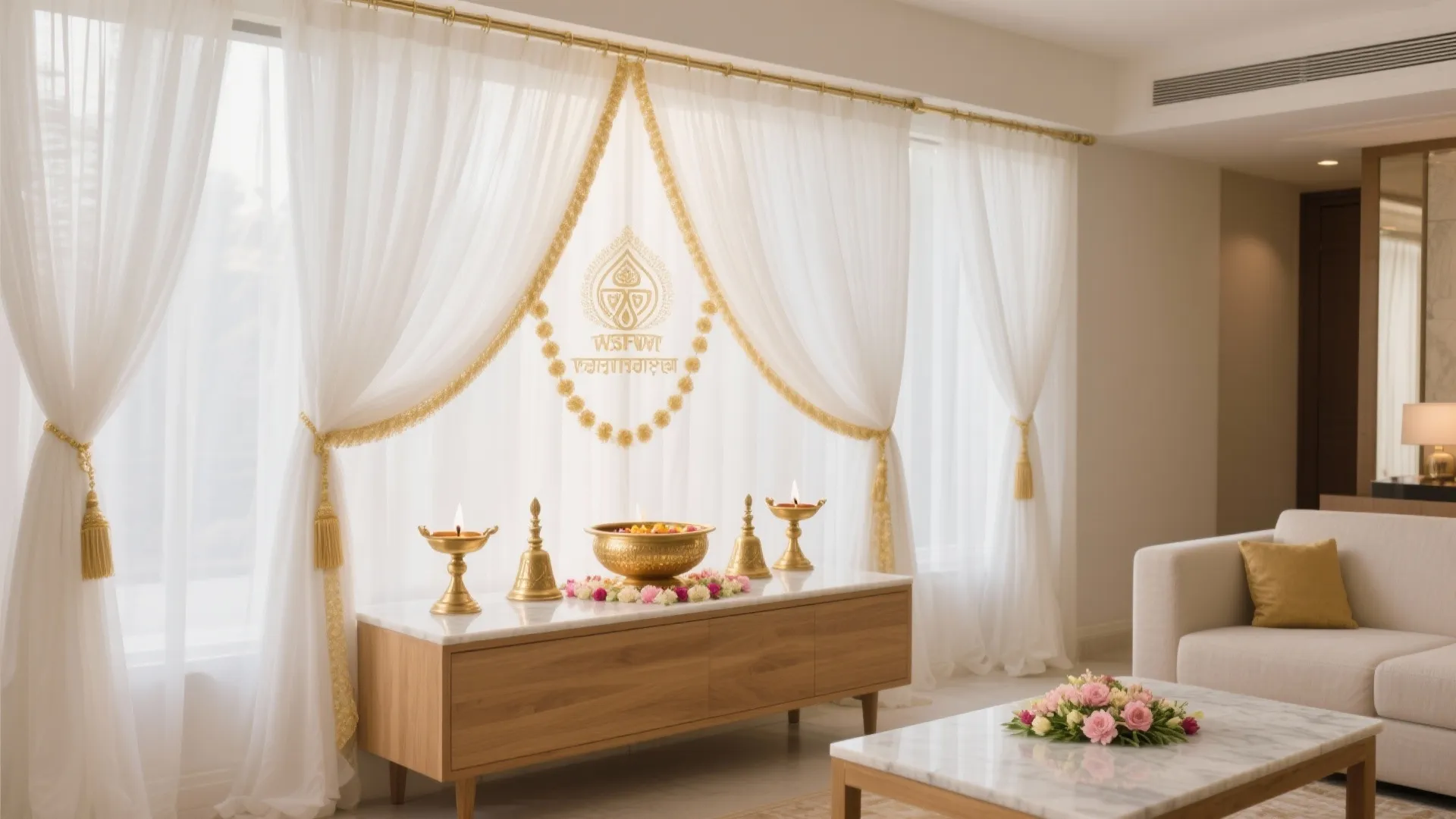 Ethereal White & Gold With Brass Accents