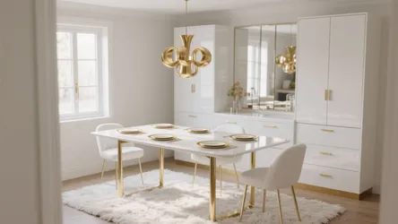 5 White and Gold Dining Room Ideas