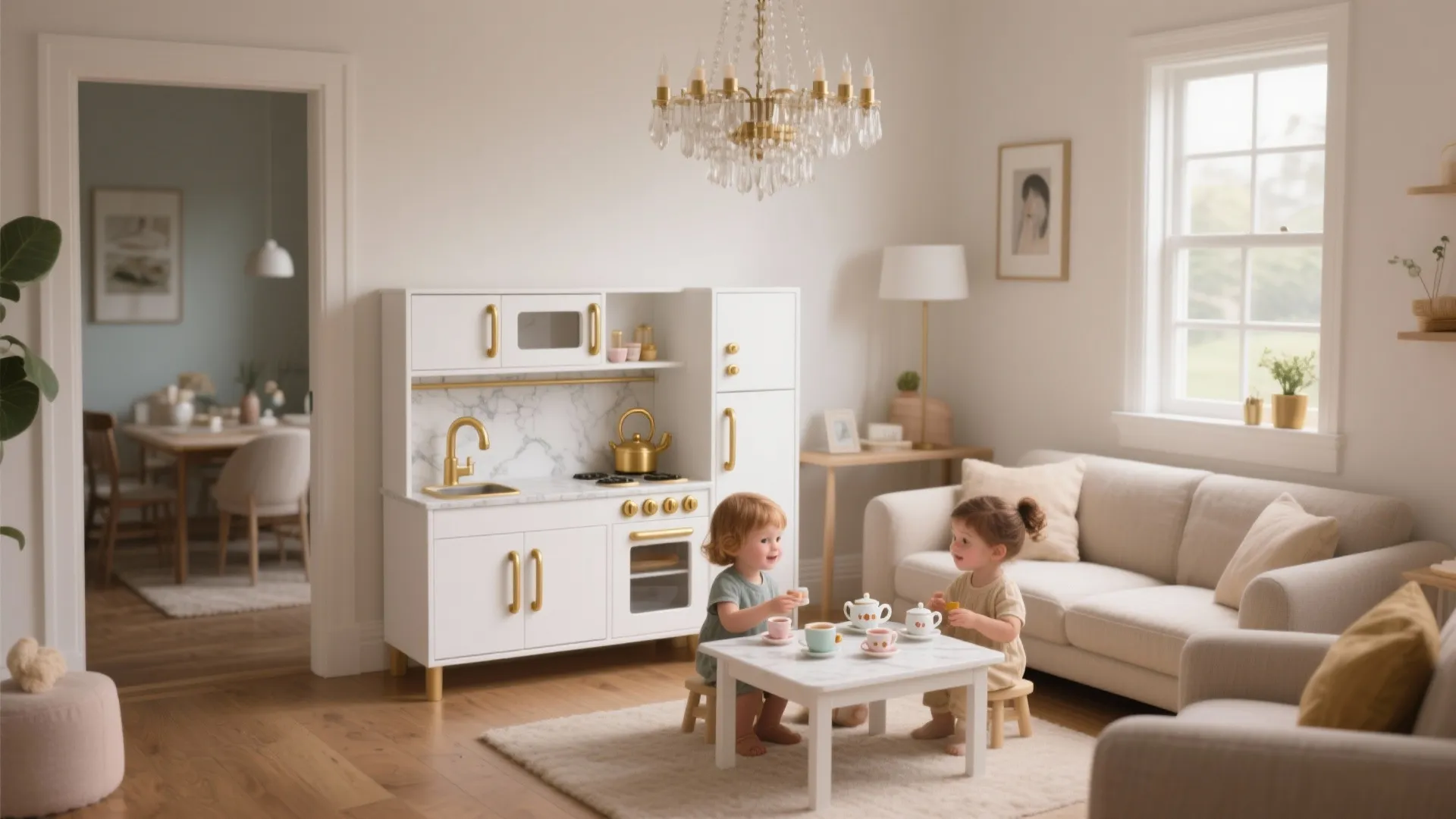 5 White and Gold Play Kitchen Ideas: Chic small-space play kitchen designs that blend style and function