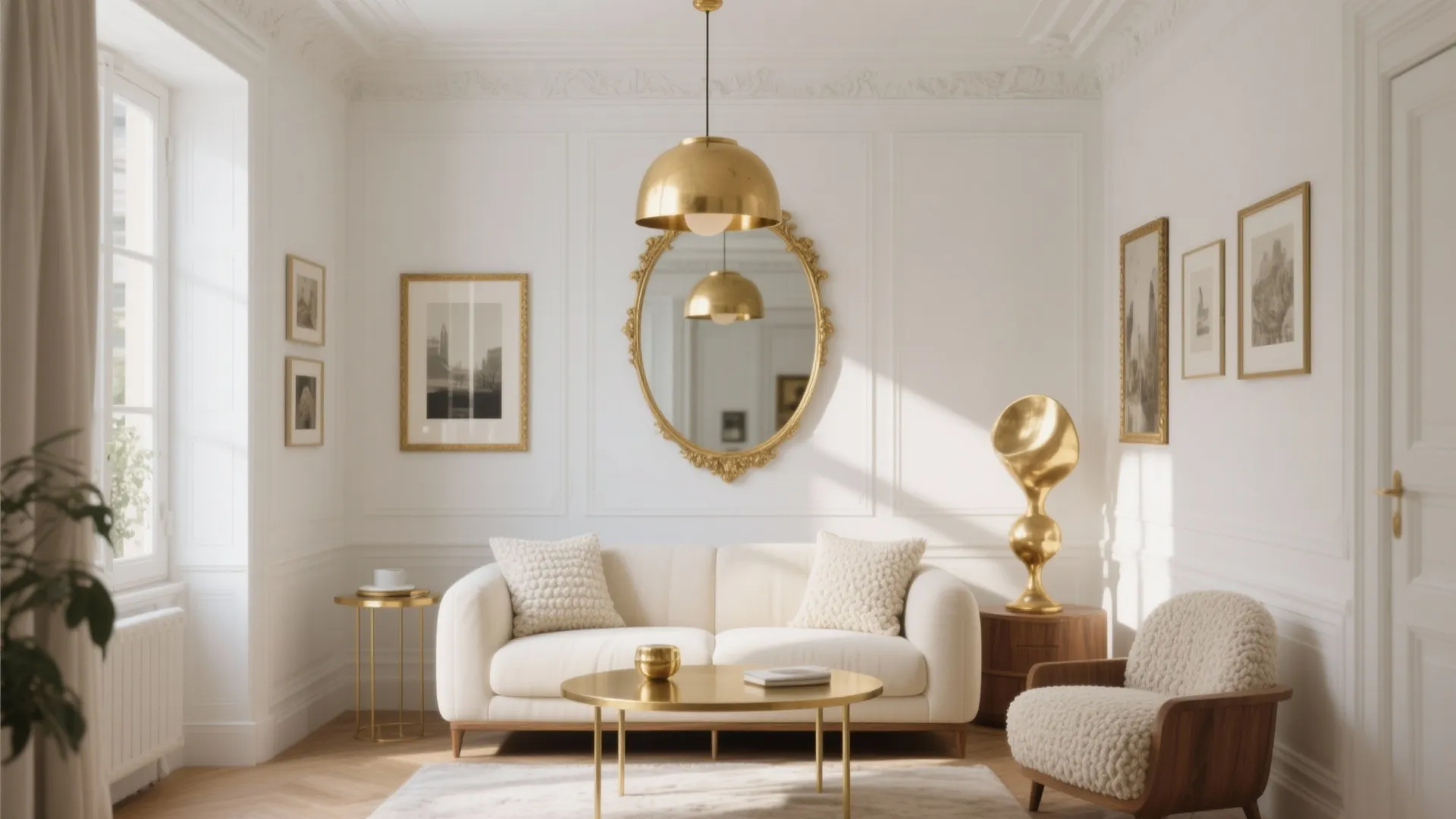 White Gold Living Room Ideas — 5 Inspirations: Elevate a small living room with white and gold accents: five practical design inspirations from a seasoned interior designer