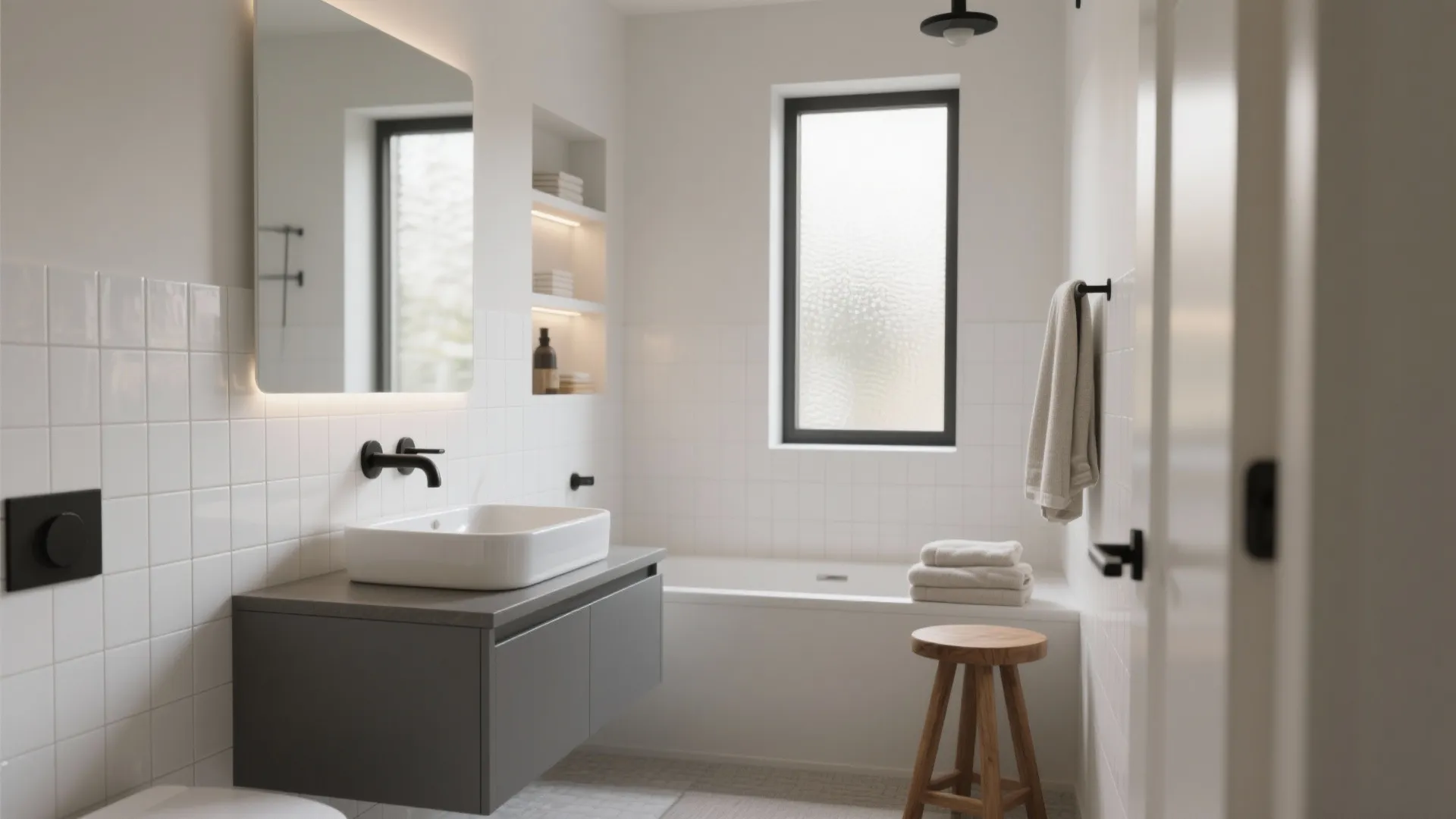 5 Small Bathroom Remodel Ideas I Love: Creative white-and-gray bathroom remodel ideas for small spaces with practical tips from a senior designer