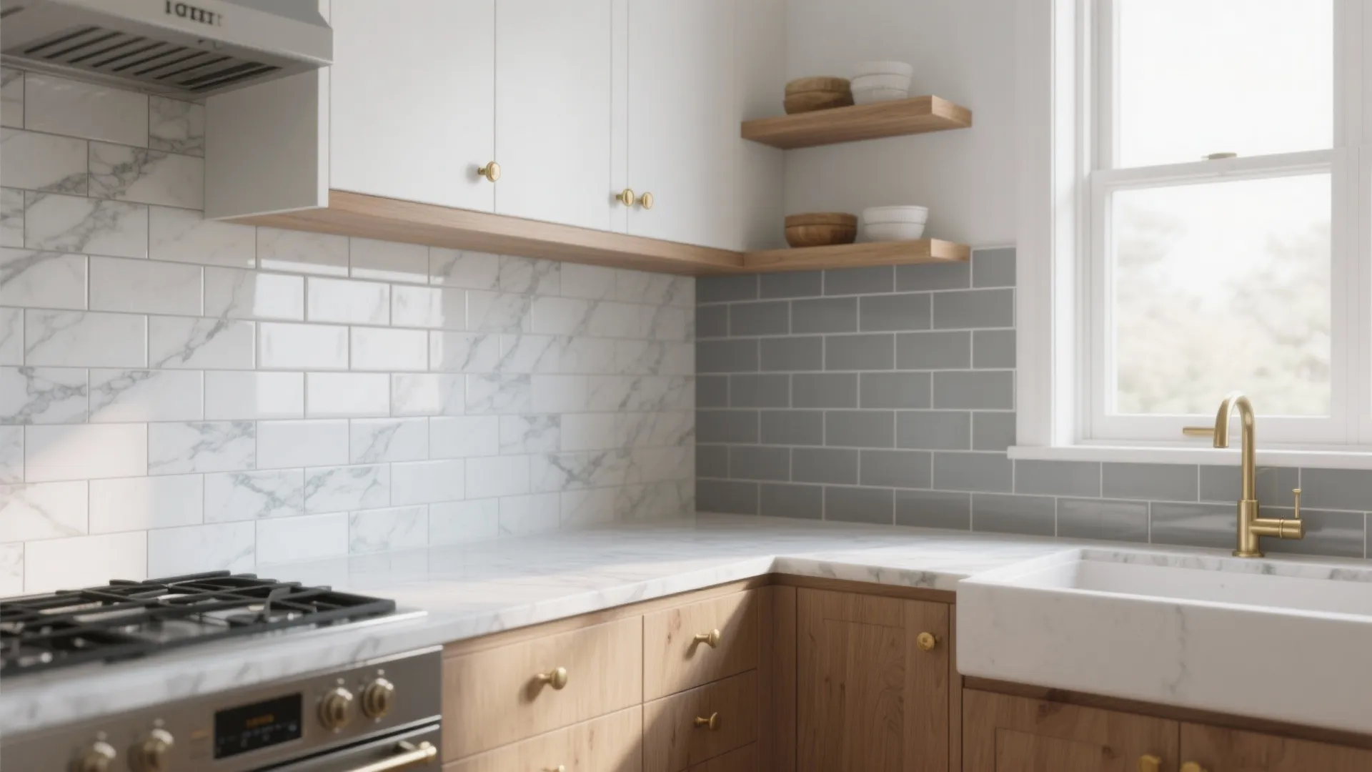 5 White Gray Kitchen Backsplash Ideas: Smart small-space backsplash ideas that make white and gray kitchens sing