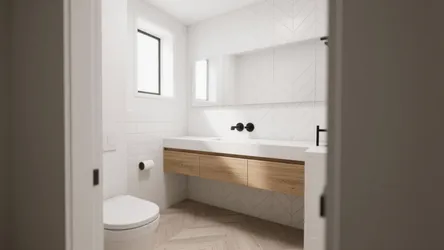 5 White Herringbone Tile Bathroom Ideas