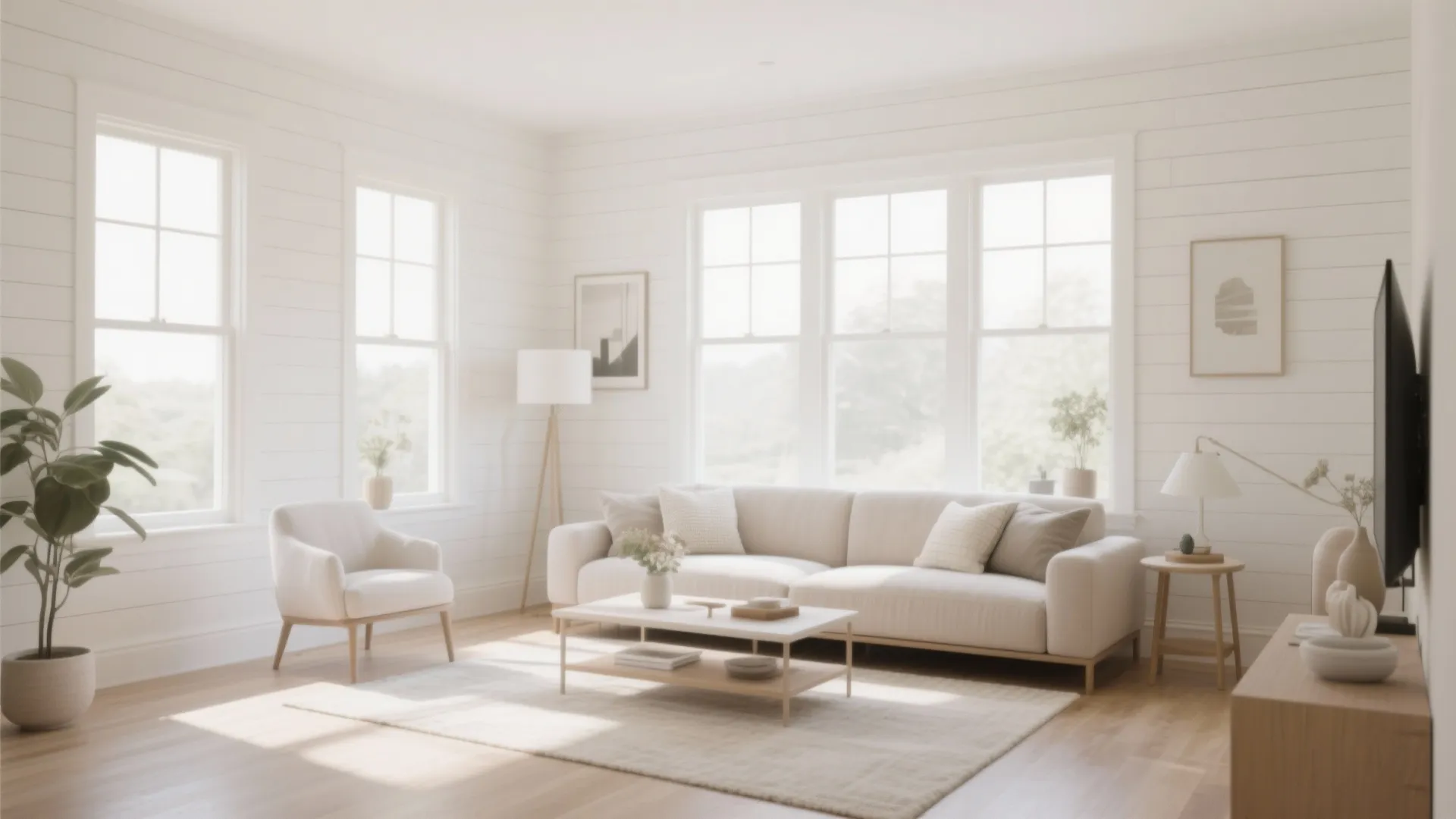 1. Classic White Horizontal Shiplap