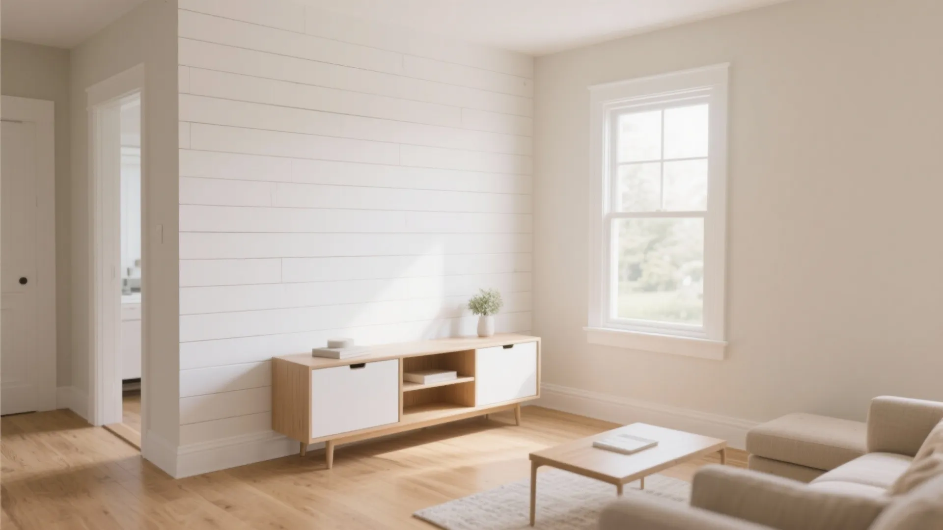 1. Classic White Horizontal Shiplap