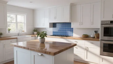 5 Fresh Ideas for White Kitchen with Blue Backsplash