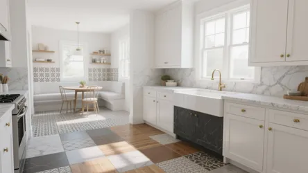 5 Floor Tile Ideas for White Kitchens