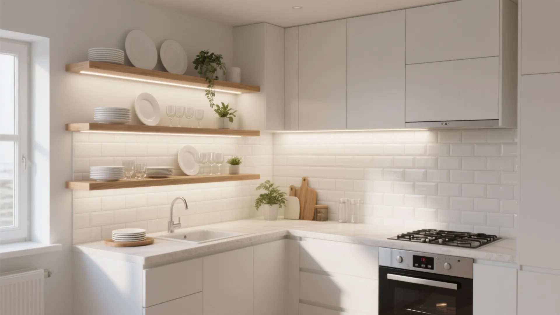 5 Floating Shelf Ideas for Small White Kitchens