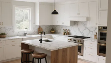 5 Inspo for White Kitchen Cabinets with Marble Countertops