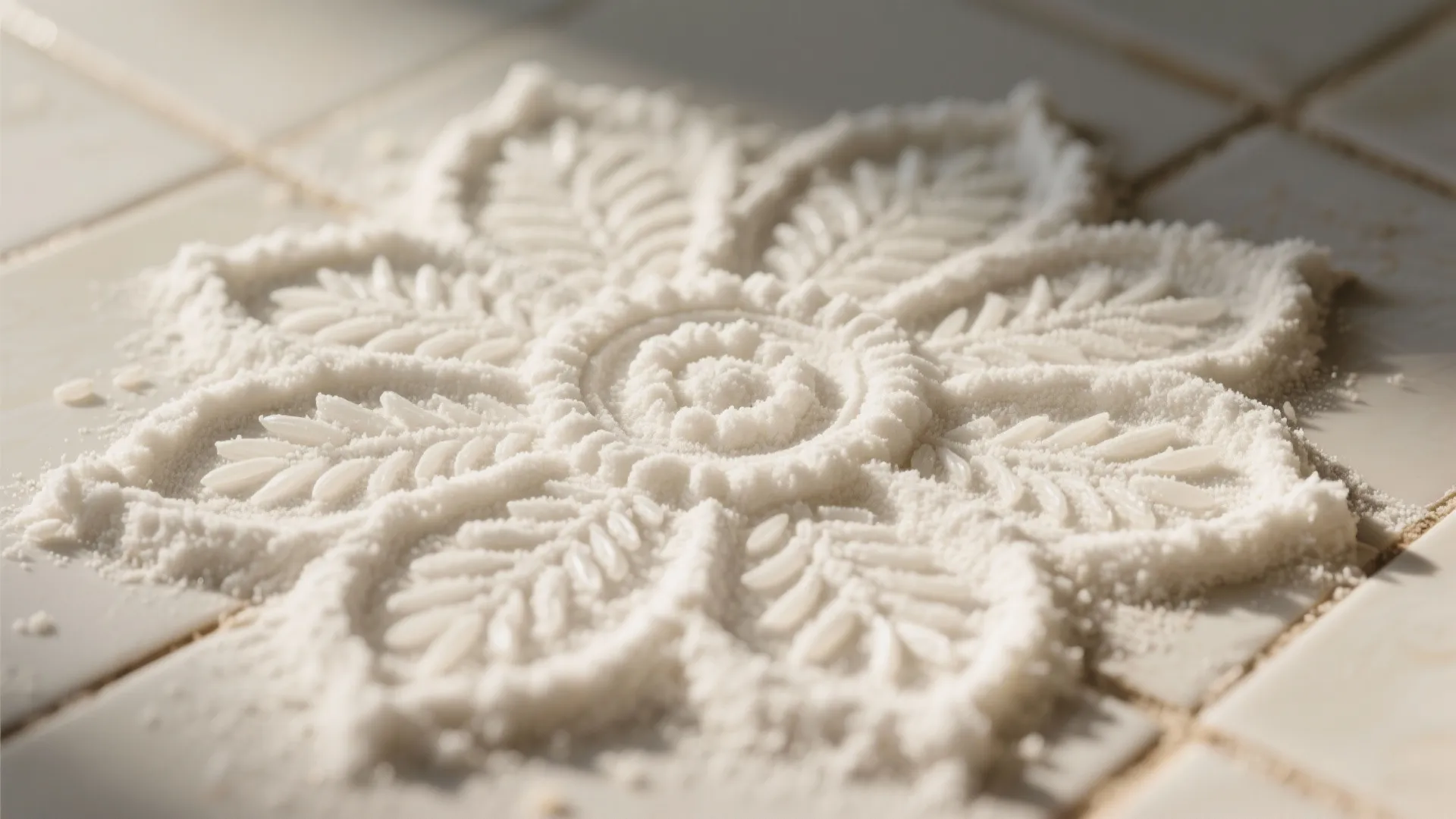 White-on-White Kolam for a Calm Niche