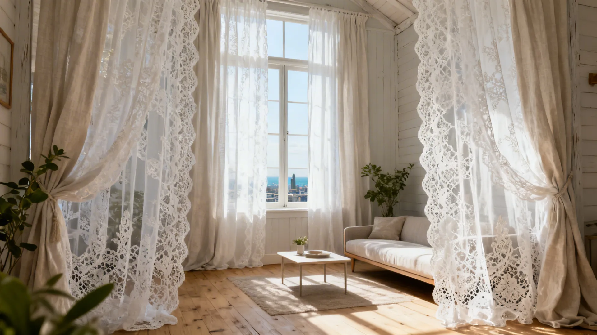 White Lace Curtains: 5 Living Room Ideas
