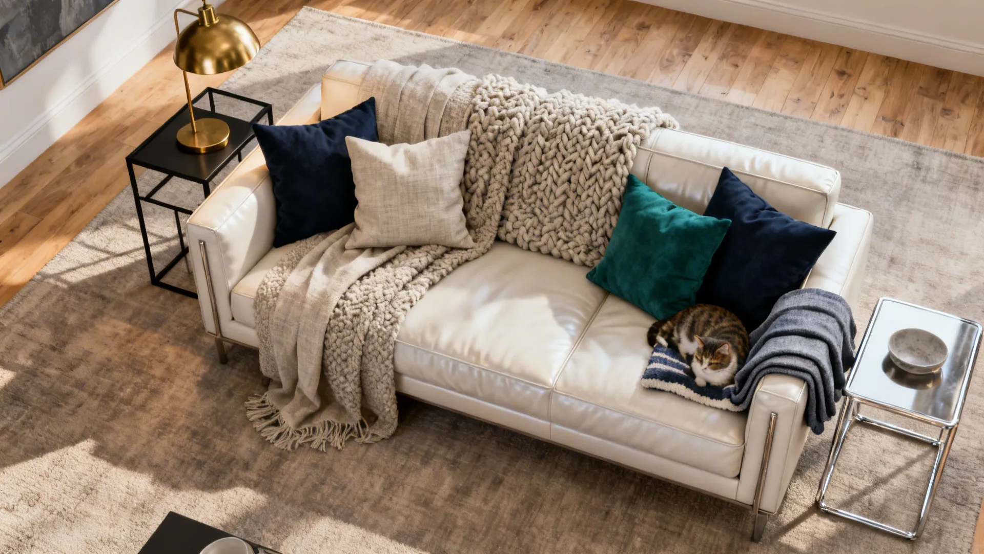 5 Living Room Ideas with a White Leather Sofa